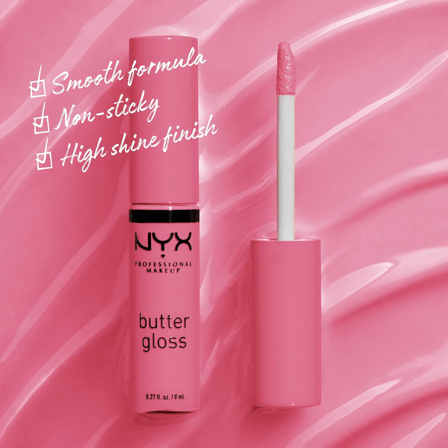 NYX PROFESSIONAL MAKEUP Butter Gloss, Non-Sticky Lip Gloss - Praline (Deep Nude)