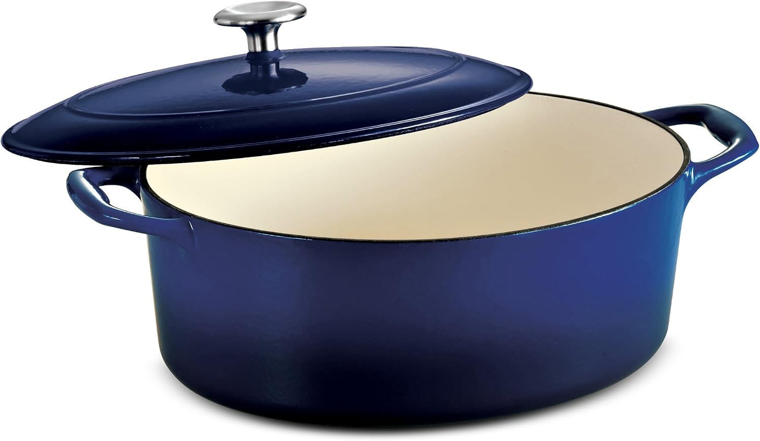 Tramontina Bestow Enameled Cast Iron 4-Qt Braiser Pan with Lid, Blue | Oven-to-Table Casserole Dish, Great for Shallow Braises & Simmers