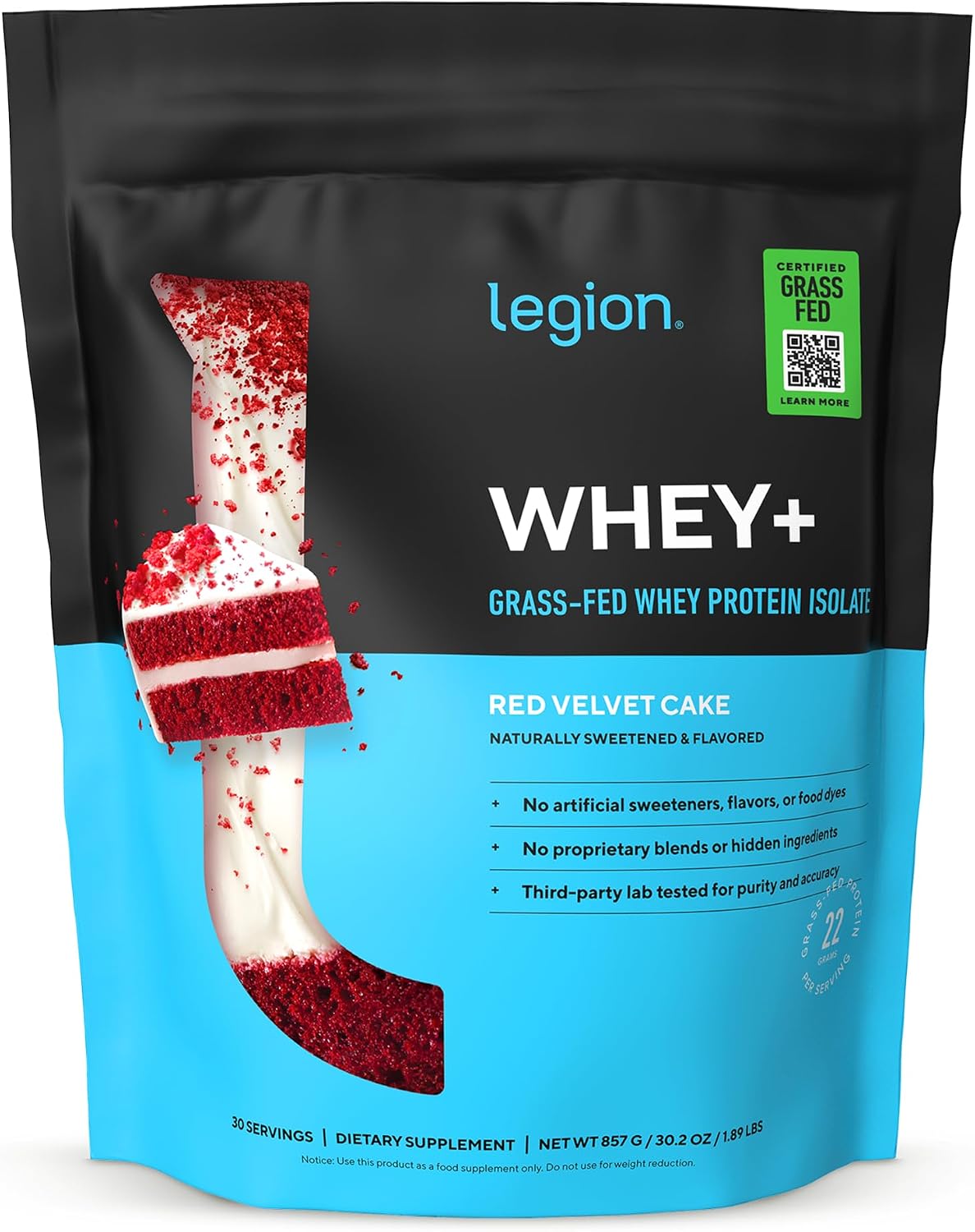LEGION Whey+ Protein Whey Isolate from Grass Fed Cows (French Vanilla, 30 Servings) - Whey Protein Isolate Powder, Low Calorie, Non-GMO, Sugar Free, Lactose and Gluten Free, All Natural Protein Powder