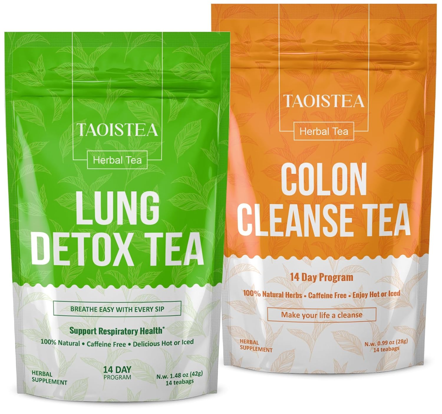 TAOISTEA 14 Day Detox Tea for Weight Loss, Body Cleanse, Metabolism Boost - Morning Boost and Night Cleanse Teas