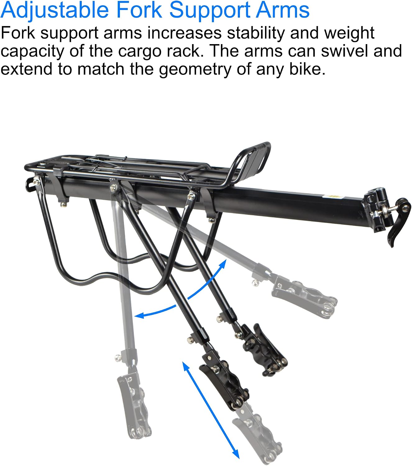 Lumintrail Bike Cargo Rack, Seatpost Mounted Bicycle Luggage Carrier with 20 LBs Weight Capacity for Trunk Bags