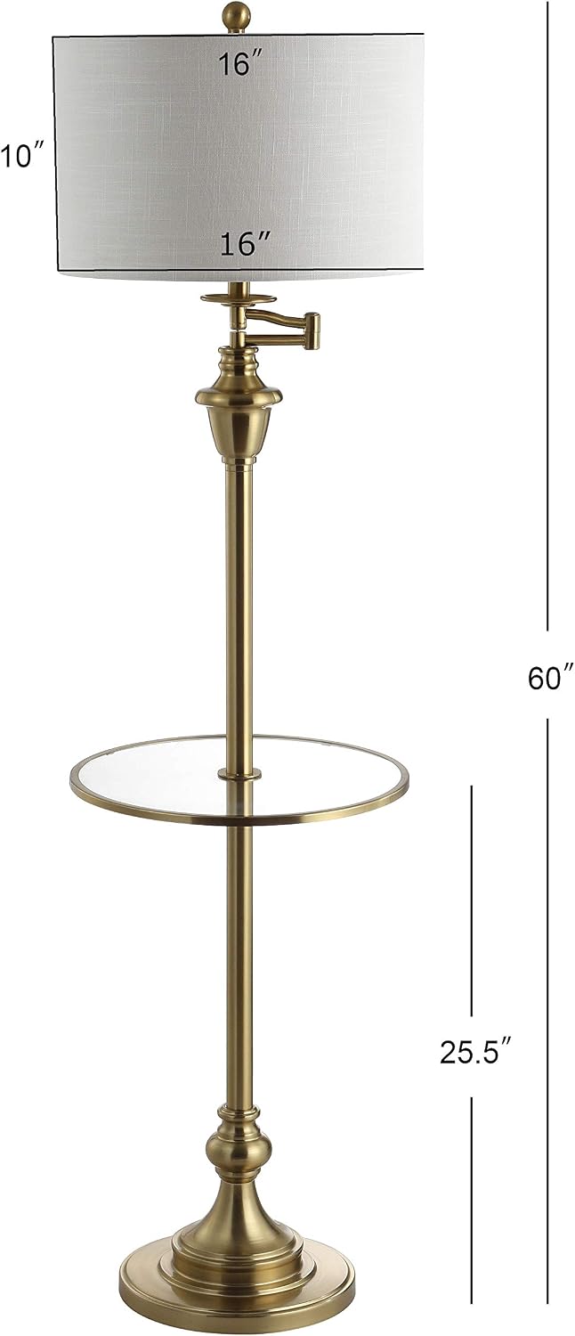 JONATHAN Y Cora 60" Metal Swing Arm Floor Lamp, Oil Rubbed Bronze/Clear