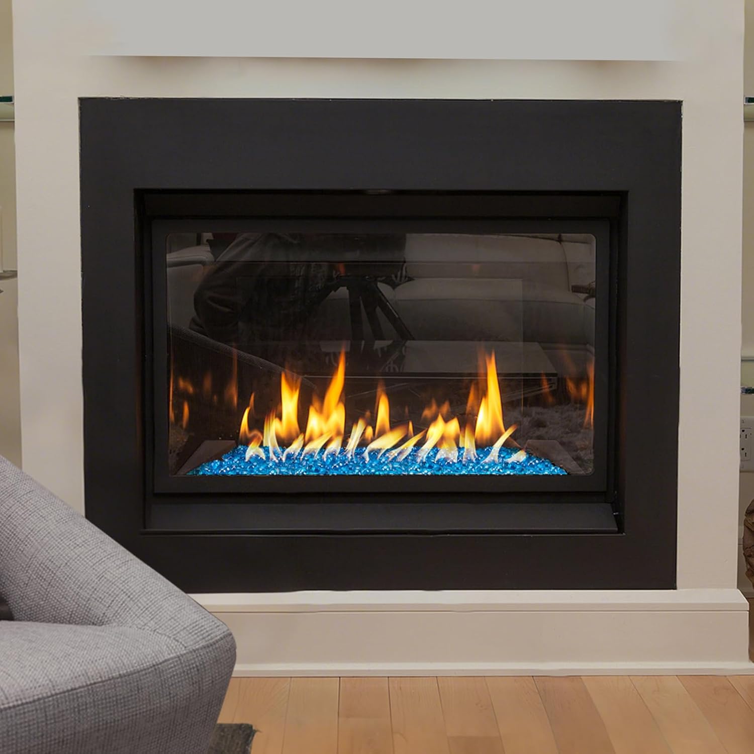 Skyflame 10-Pound Fire Glass Beads for Fire Pit Fireplace, Onyx Black