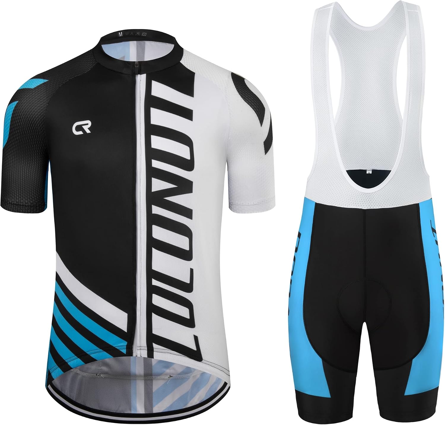 Coconut Ropamo CR Men's Cycling Jersey Set Road Bike Jersey Zipper Pocket Bib Shorts with 4D Padded Cycling Clothing Set