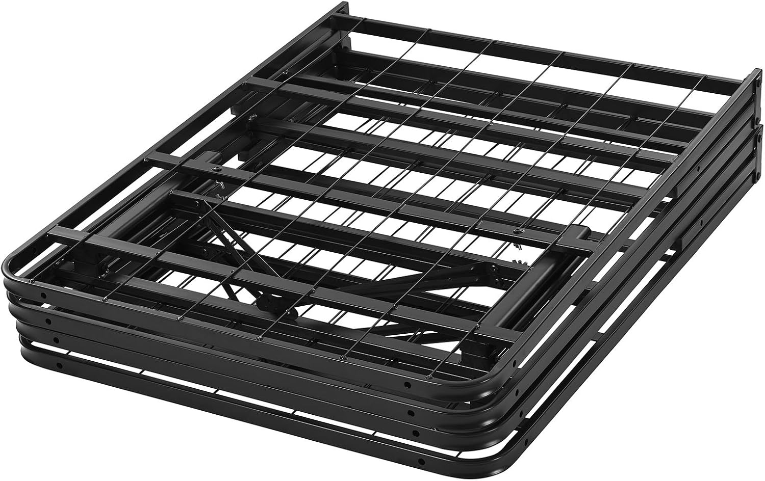 Modway Horizon Queen Bed Frame In Gray - Replaces Box Spring - Folding Metal Mattress Bed Frame