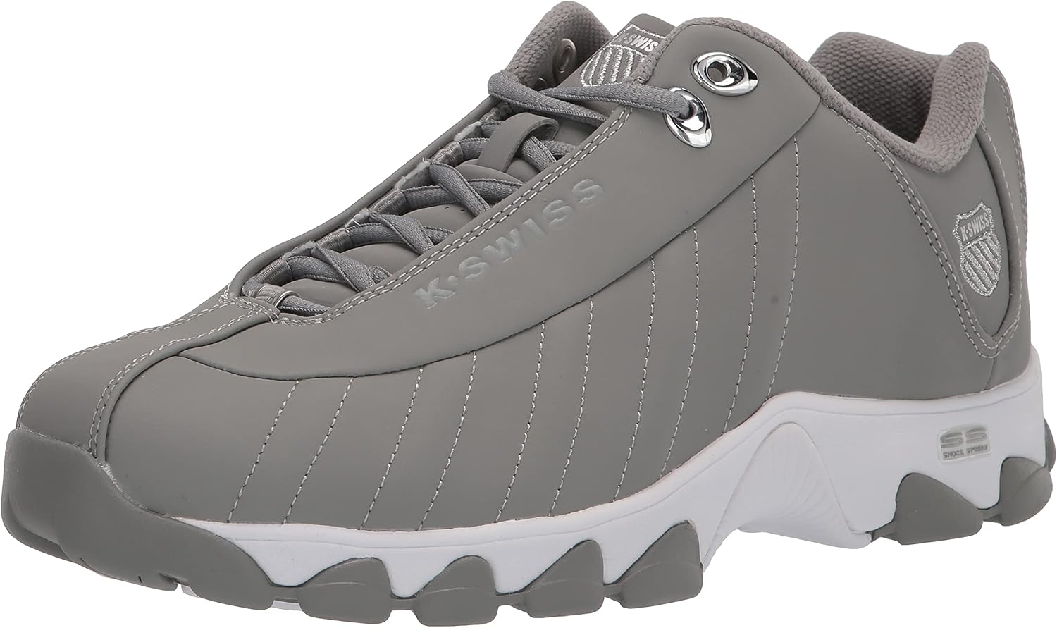 K-Swiss Men's ST329 CMF Sneaker, Wide Tennis Walking Shoes Leather Upper | Court Inspired, Tennis Heritage, Comfort Soft Cushioning, Arch Support, Wide Feet Fit, Chunky Silhouette, Classic Style.