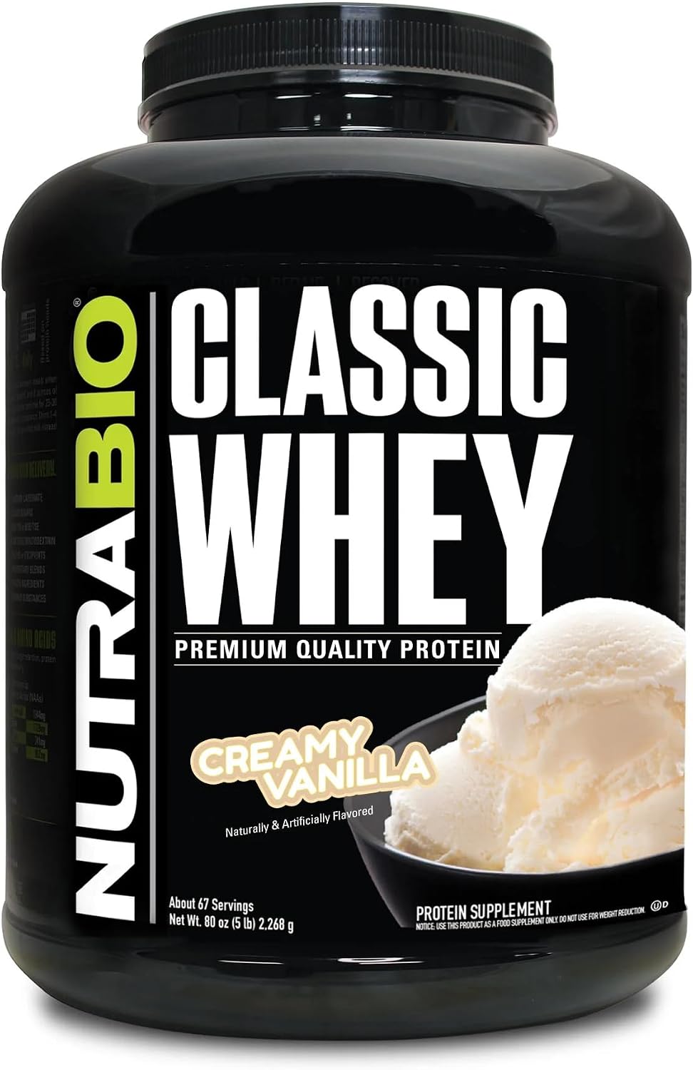 NutraBio Classic Whey Protein Powder- 25G of Protein Per Scoop - No Fillers, Artificial Colors, Preservatives - Chocolate Milkshake, 2 Pounds