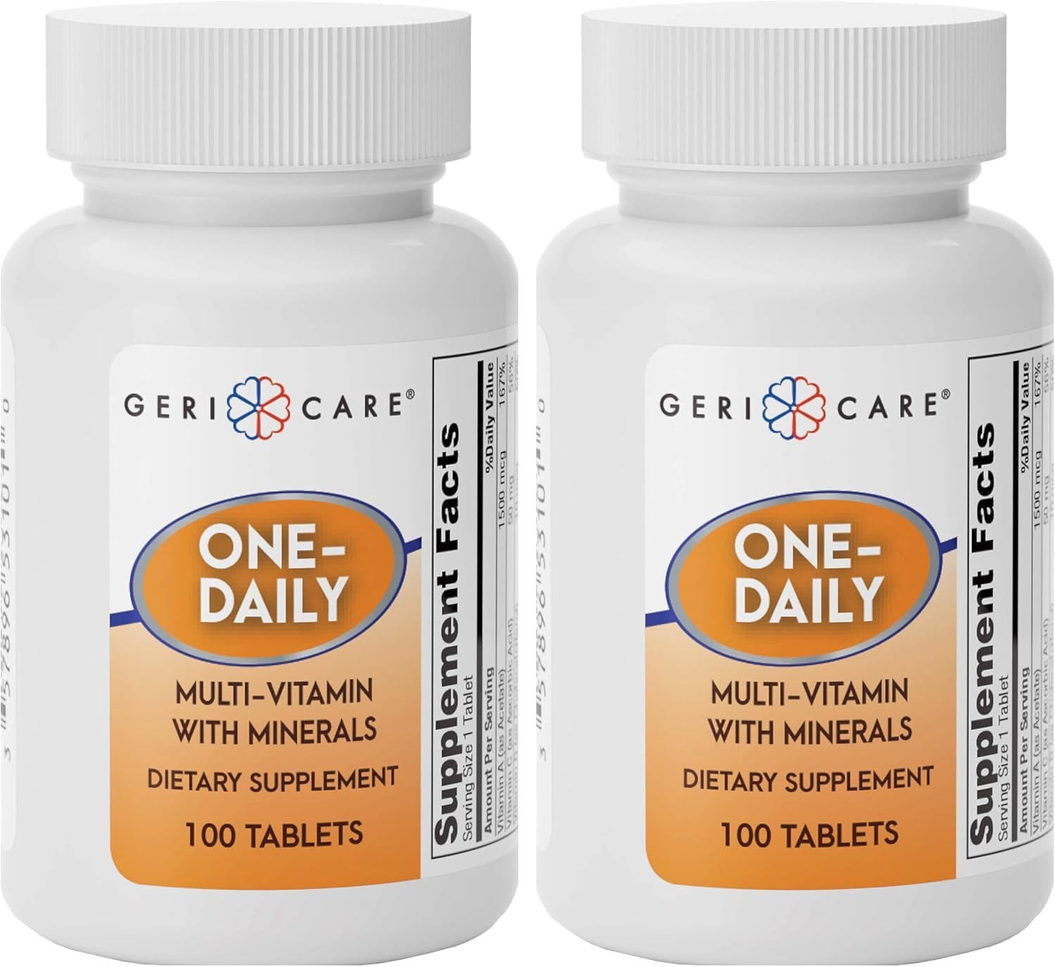 One-Daily Multivitamins with Minerals for Men & Women (100 Tablets) by GeriCare| High-Potency Multi-Vitamin & Multimineral Dietary Supplement for Immunity, Energy| Complete Daily Nutritional Support