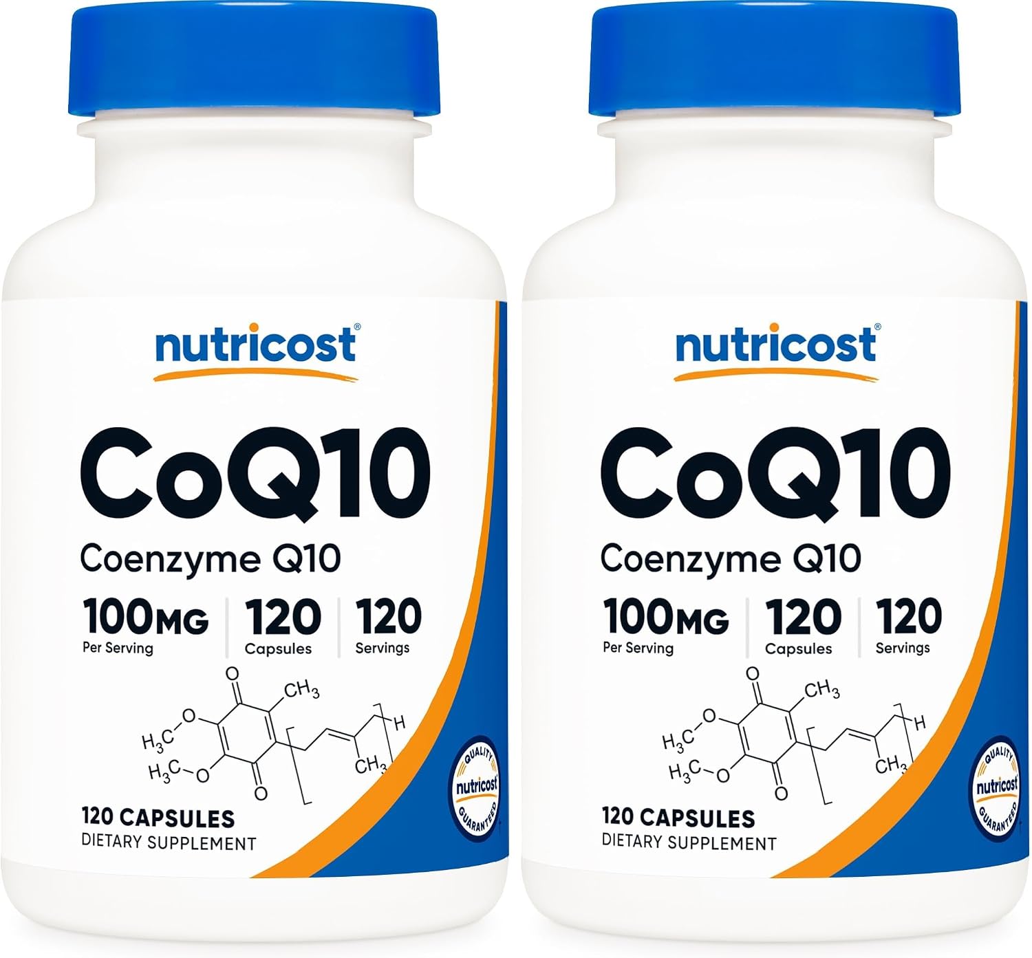 Nutricost CoQ10 100mg, 120 Vegetarian Capsules, 120 Servings, GMO-Free | High Absorption Coenzyme Q10