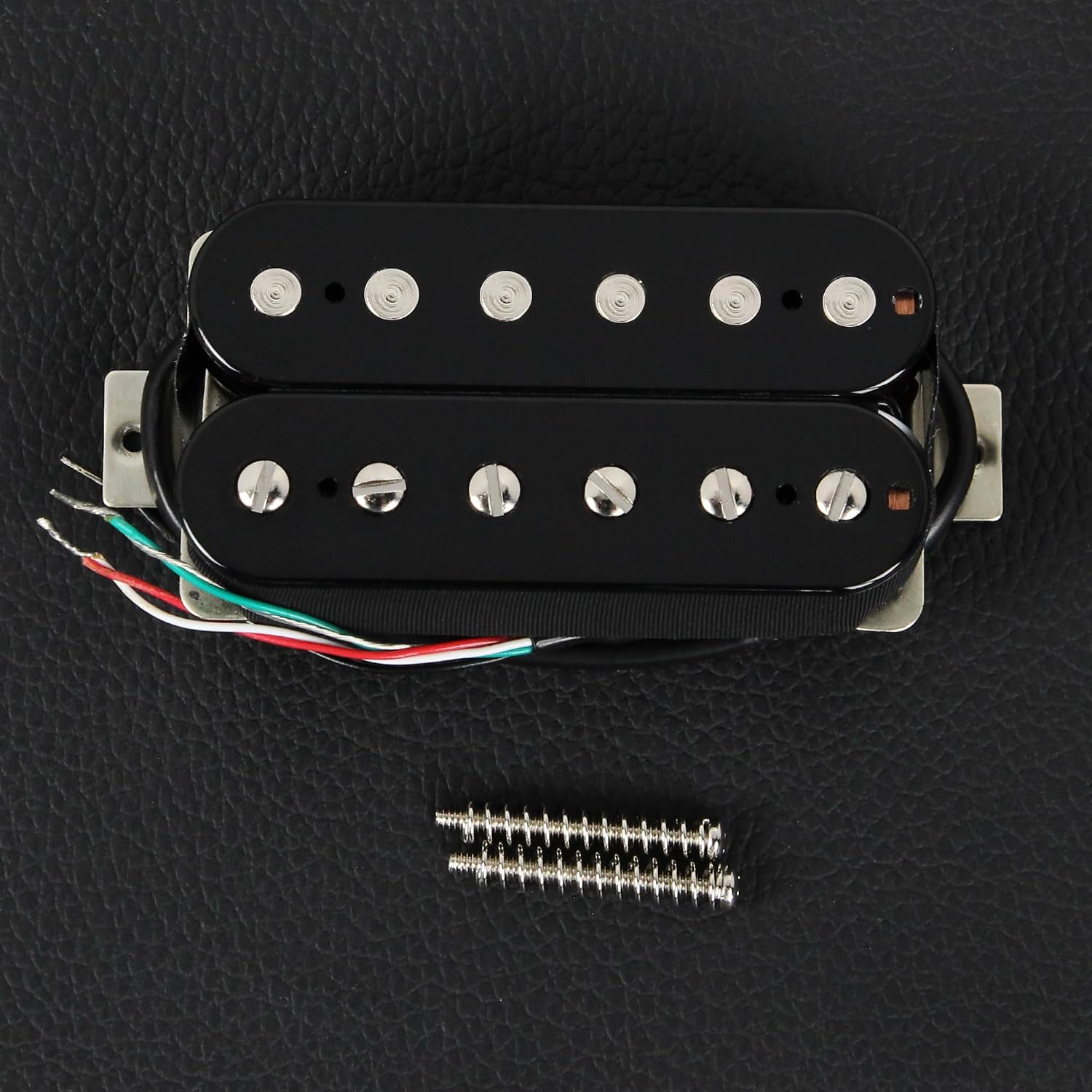 FLEOR Alnico 5 Guitar Pickup Double Coil Humbucker Pickups Neck and Bridge Set Black