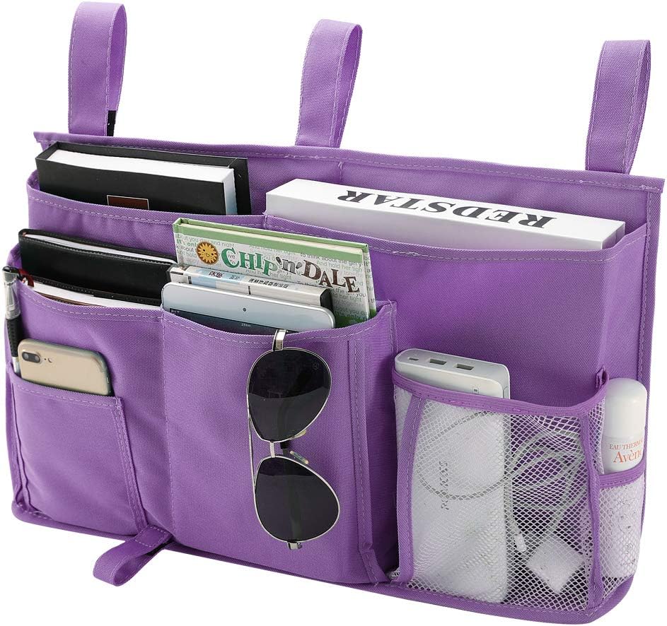 Bseash Bunk Bed Organizer, Bedside Caddy Hanging Bed Organizer Storage Bag 8 Pockets, for College Dorm Rooms Bed, Hospital Bed, Baby Bed Rails