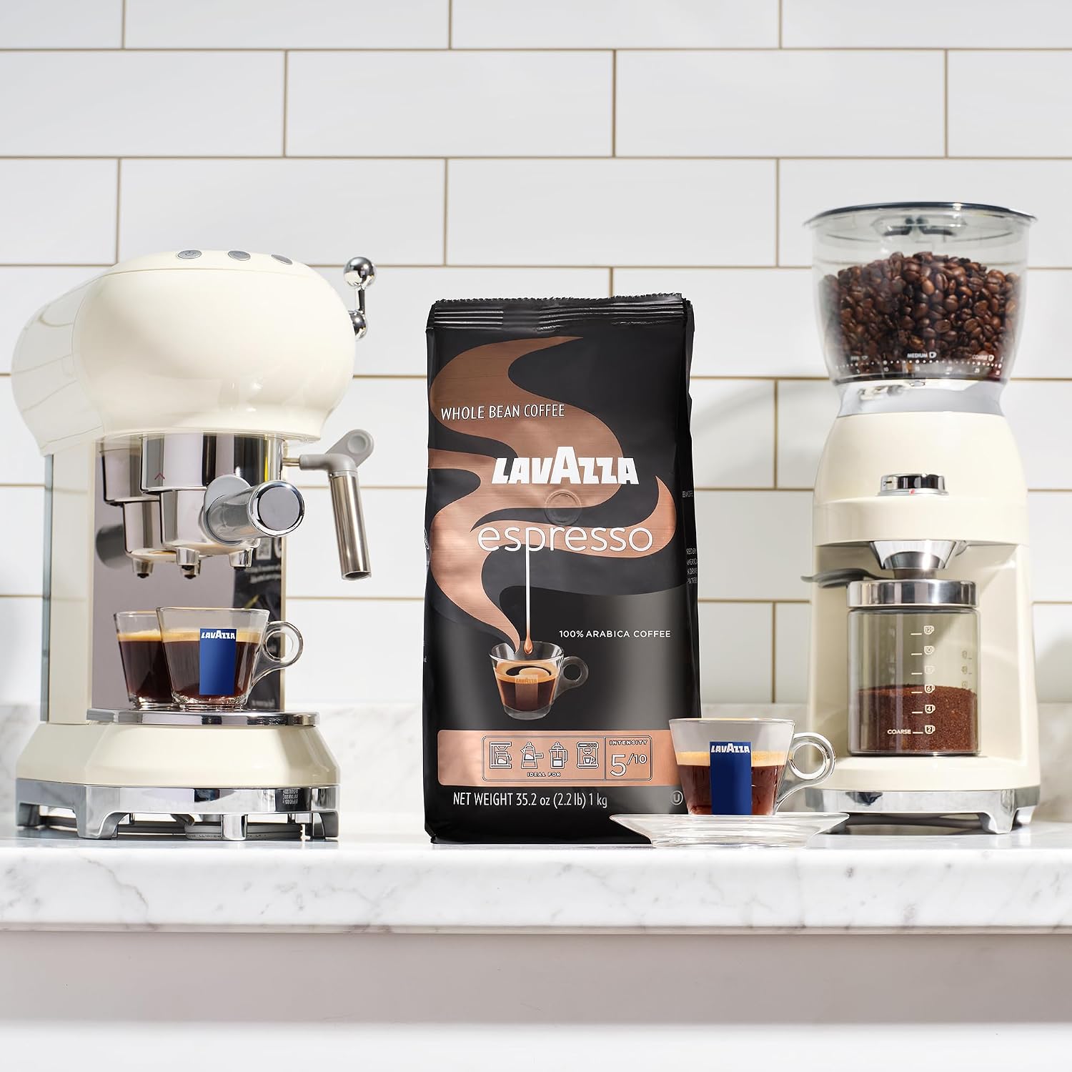 Lavazza Super Crema Whole Bean Coffee, Medium Espresso Roast, Arabica and Robusta Blend, 2.2 lb Bag, Package May Vary (Pack of 1)