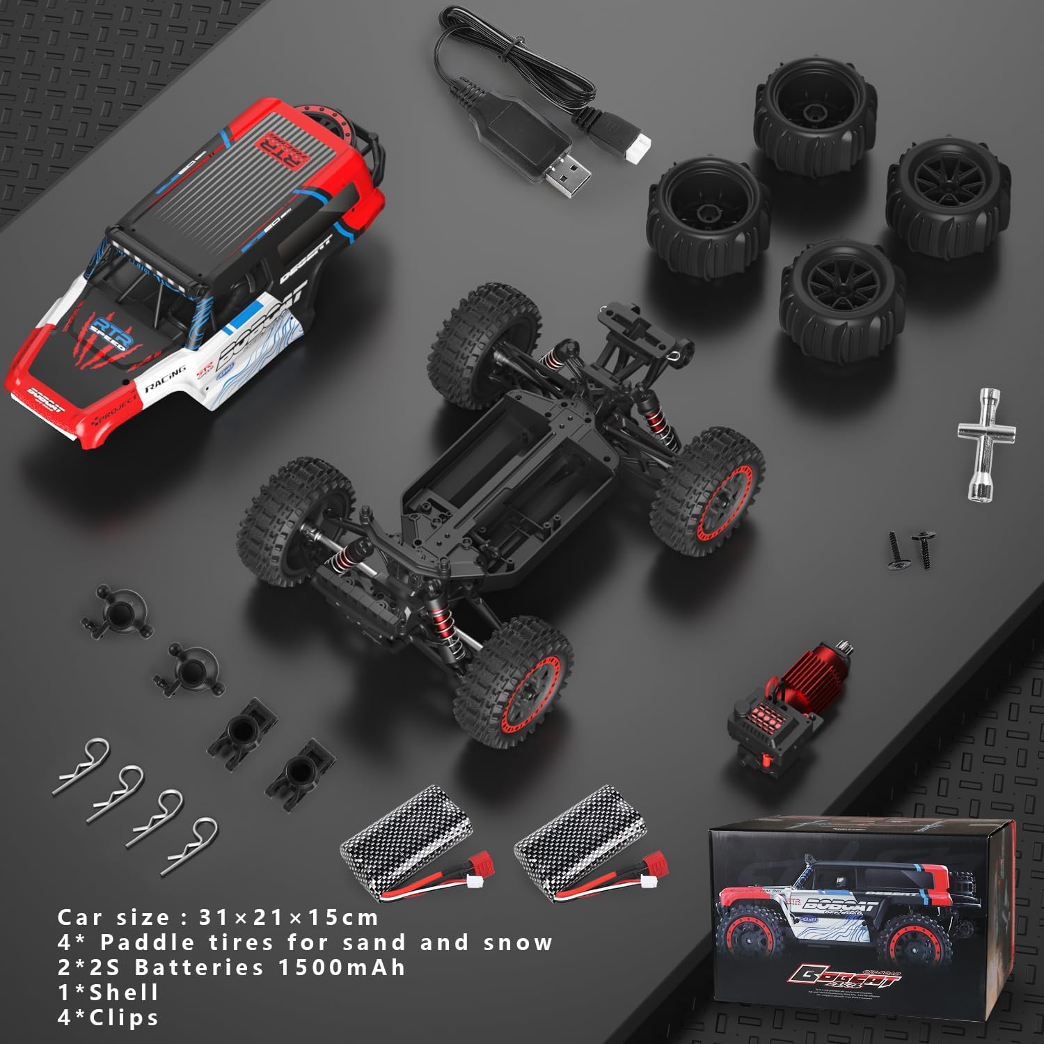 1/16 Brushless RC Car S912Pro, Electric 4WD High Speed RC Car, 2.4G Remote Control RC Truck