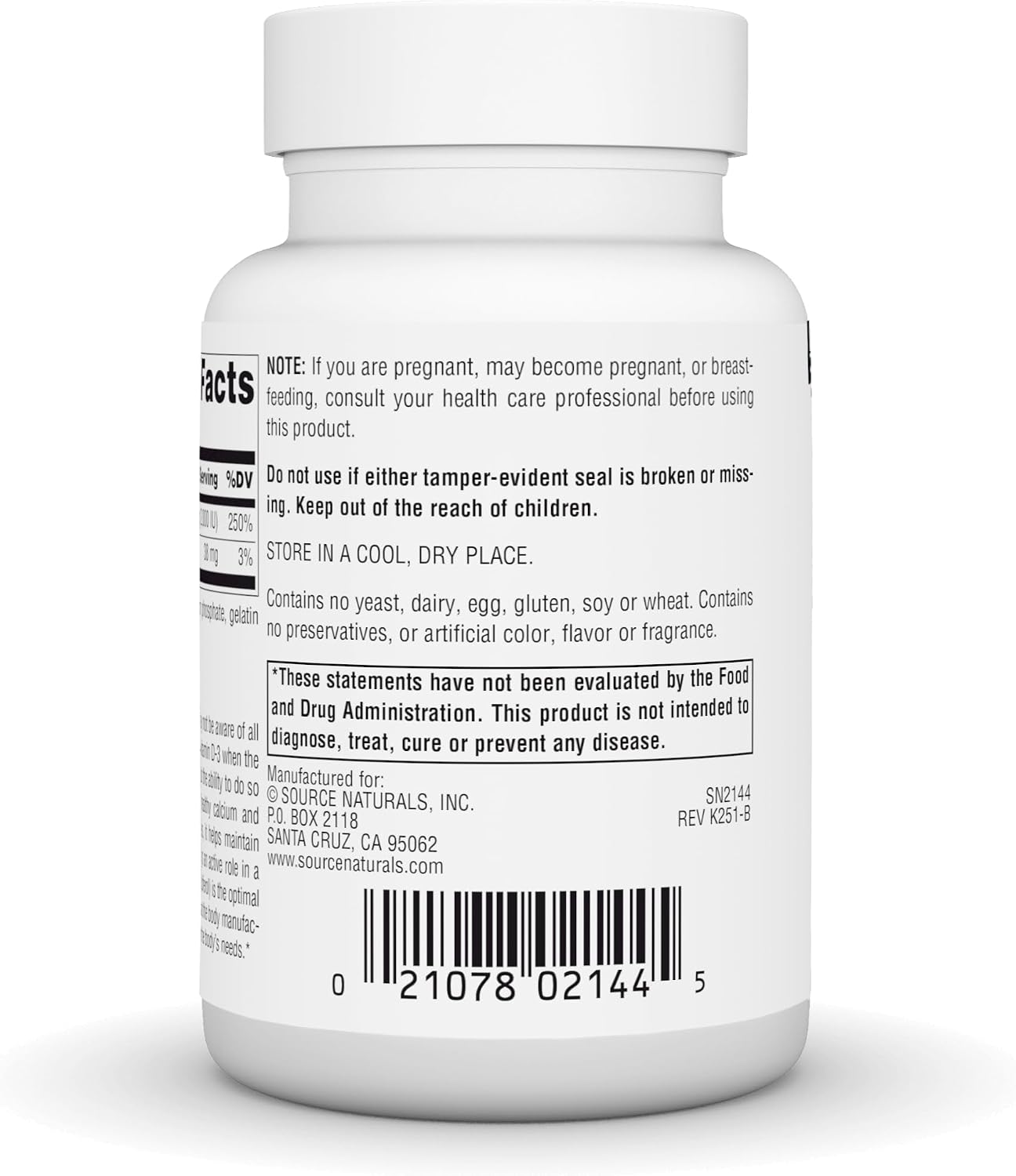 Source Naturals, Vitamin D-3, 50 mcg (2000 IU) - 200 Capsules | Bioactive Form for Bone & Immune Health