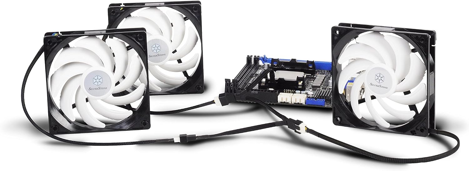 SilverStone Technology SST-CPF02-USA PWM Fan Splitter One to Three in Black Sleeved Design CPF02-USA