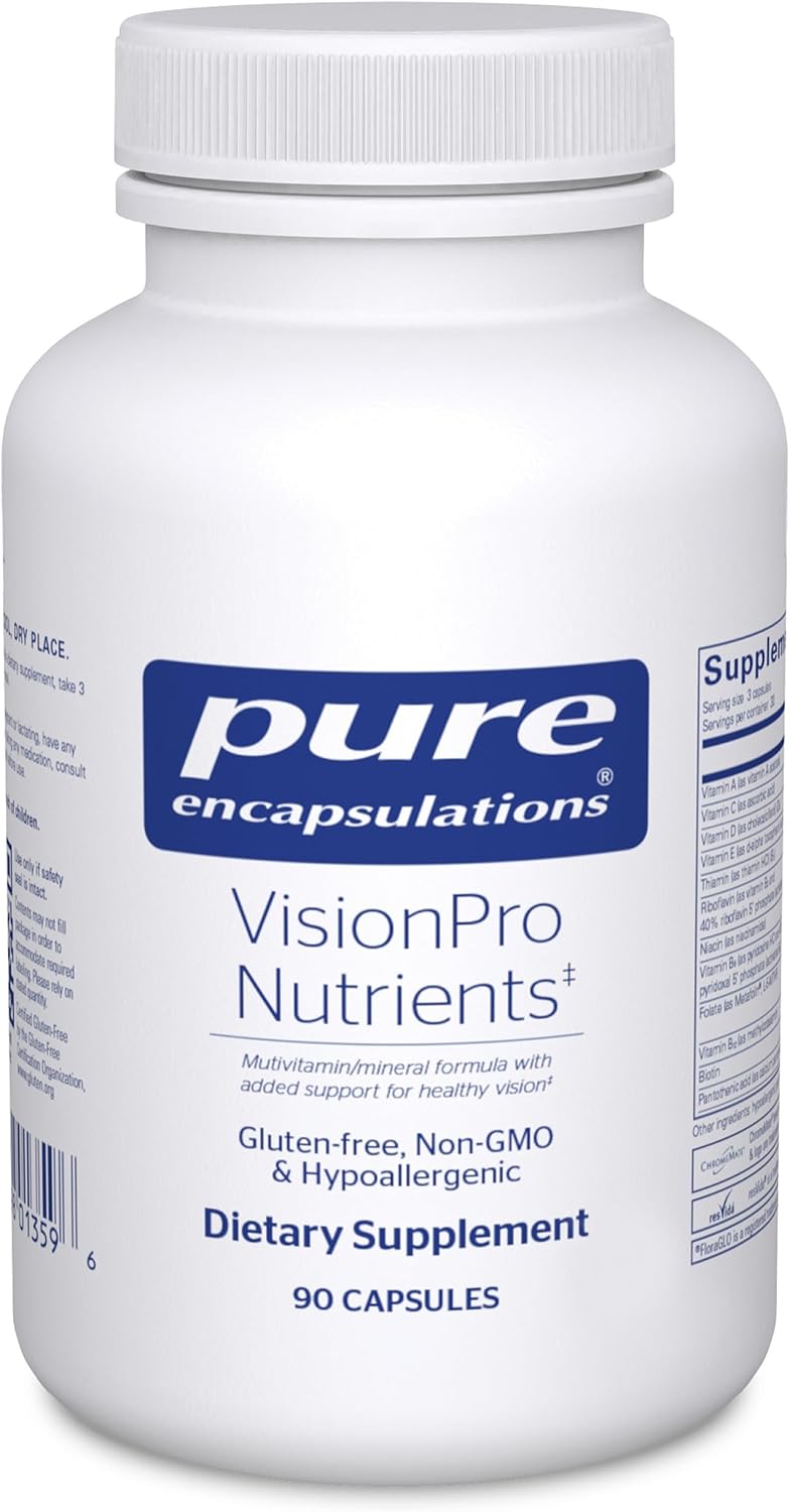 Pure Encapsulations VisionPro Nutrients | Hypoallergenic Multivitamin/Mineral Complex for Maintaining Healthy Vision* | 90 Capsules | Hypoallergenic