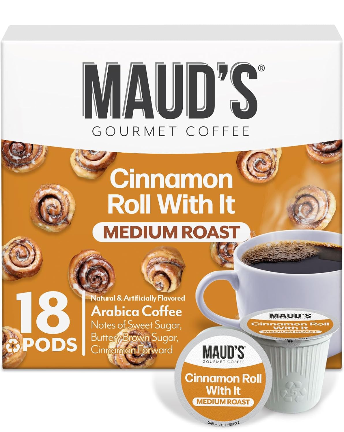 Maud's Family Pack Coffee Pods Variety Pack, 136ct, 12 Assorted Flavors | Medium Roast Flavored Coffee in Single Serve Pods – 100% Arabica Coffee, Compatible with Keurig Coffee Makers