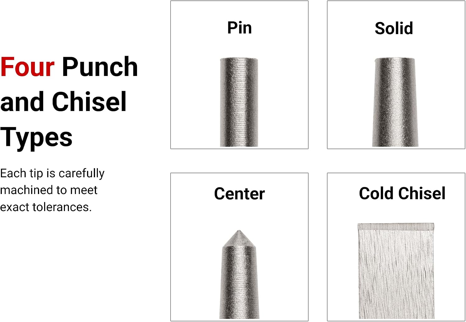 TEKTON Punch Set with Walnut Block (18-Piece) | 66564 | Made in USA