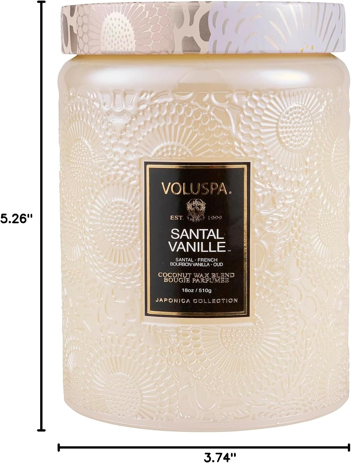 Voluspa French Cade Lavender Large Scented Candle Jar 18 Oz, 100 Hr Burn | Coconut Wax Blend in Decorative Glass, Clean Even Burn, USA Handcrafted Gift for Hosts, Fragrance Lovers & Relaxed Rooms
