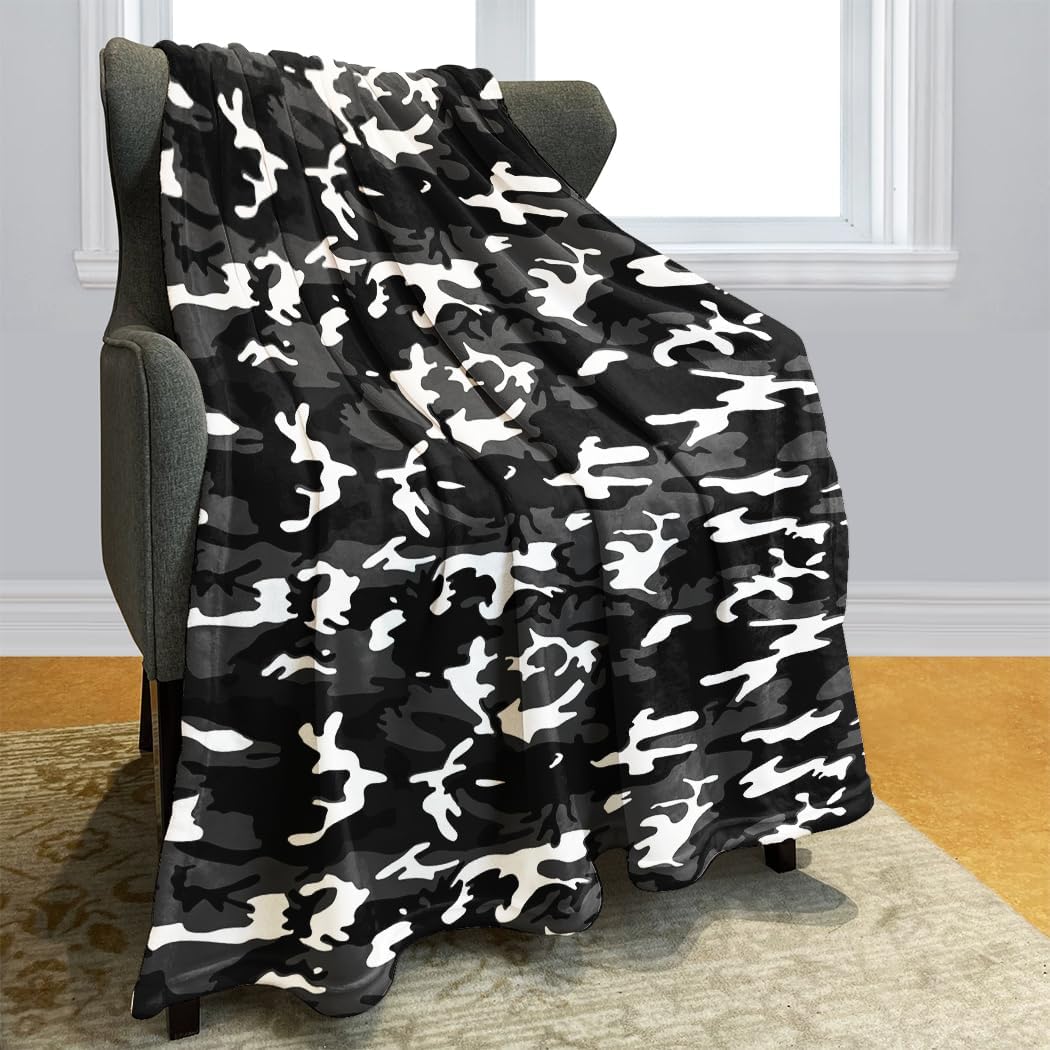 HommomH Camo Blanket Hunting Army Camo Throw Blanket Veteran Gifts