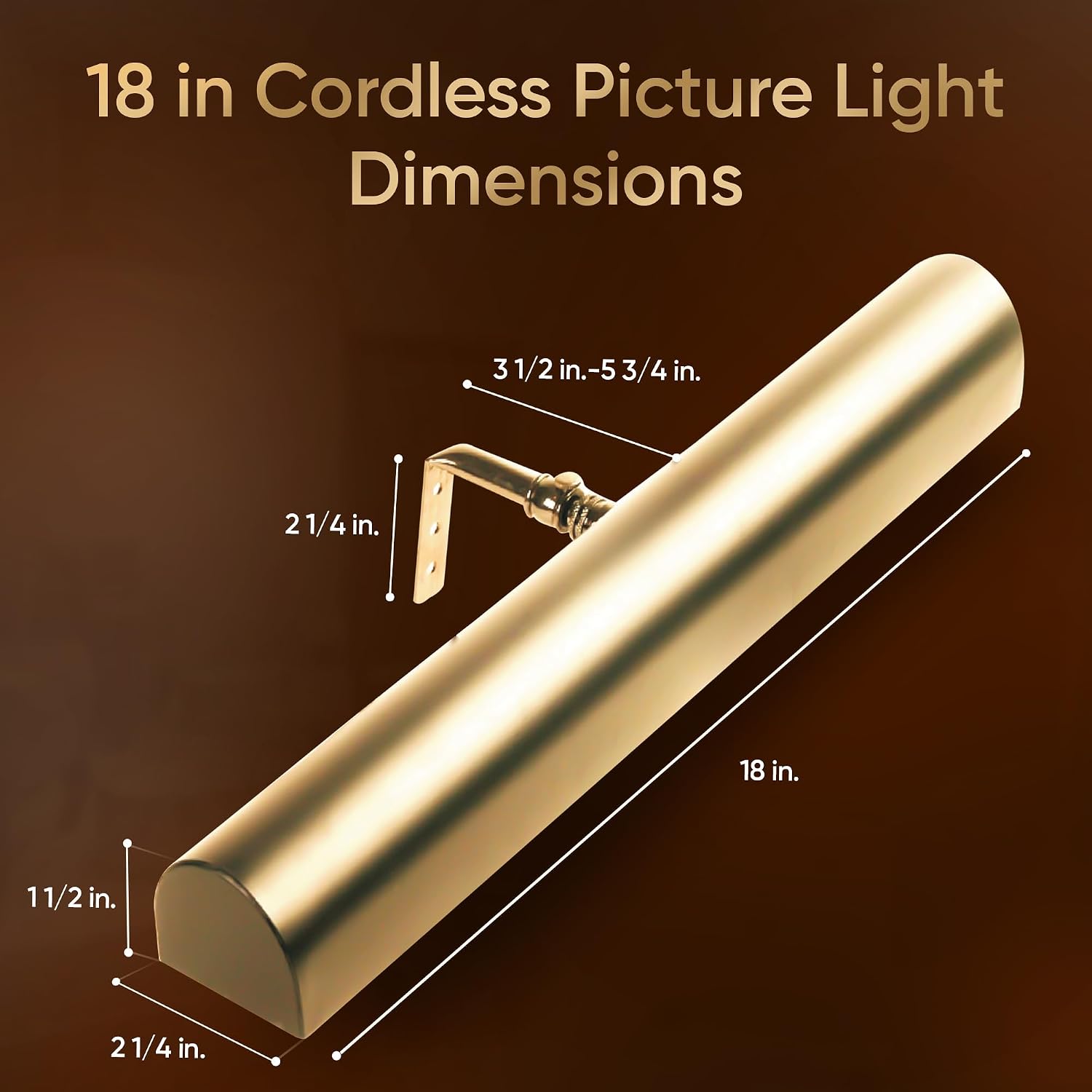 Concept Lighting 102L Cordless Remote Control LED Picture Light- 11 1/2 inch Antique Brass With Silver Undertones