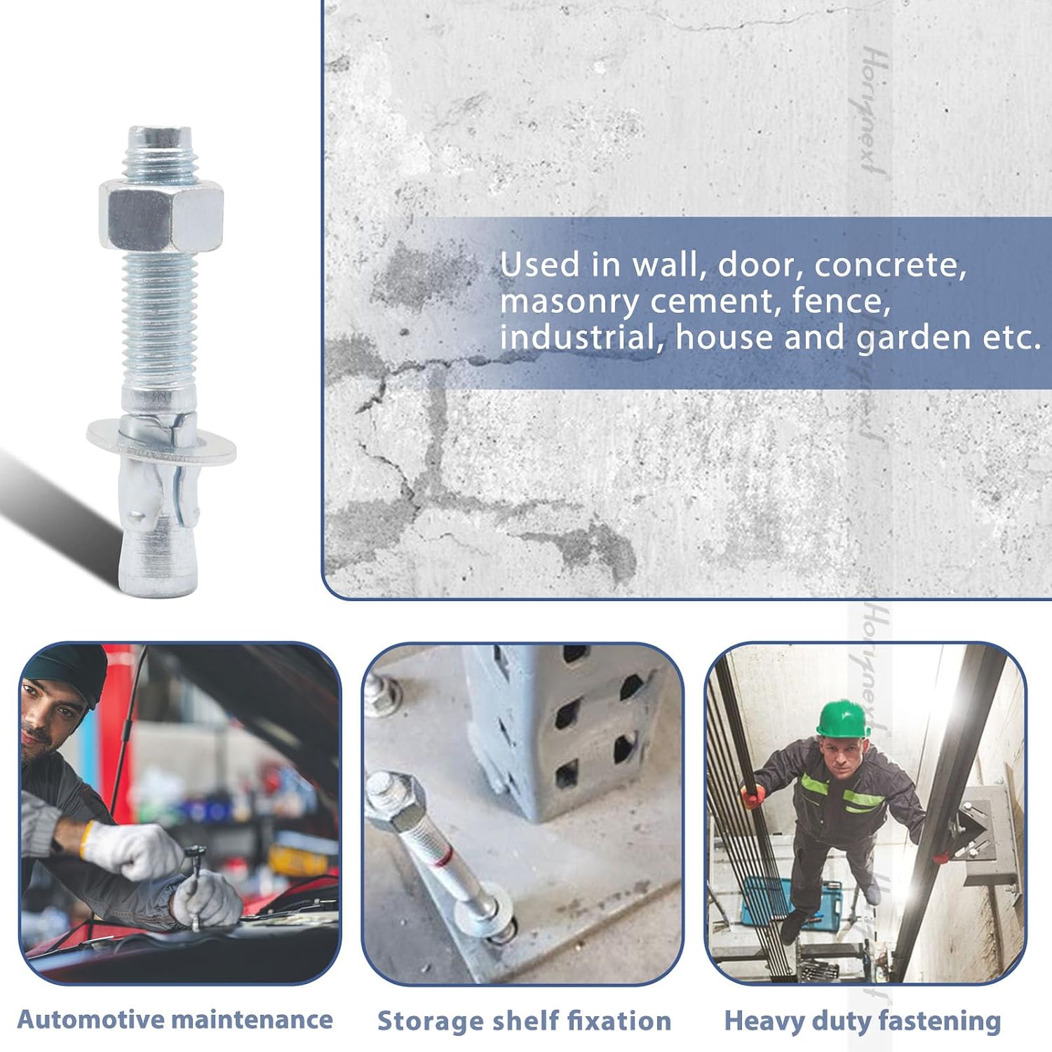 3/8 Concrete Anchors, Concrete Wall Anchors, Metal Wedge Bolts
