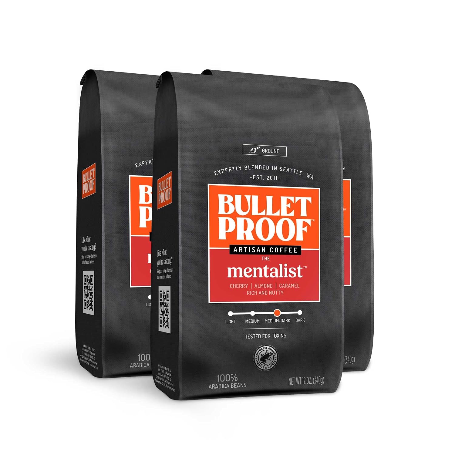 Bulletproof French Kick Dark Roast Ground Coffee, 12 Ounces, 100% Arabica Beans, Clean Coffee Tested for Toxins, Packaging May Vary