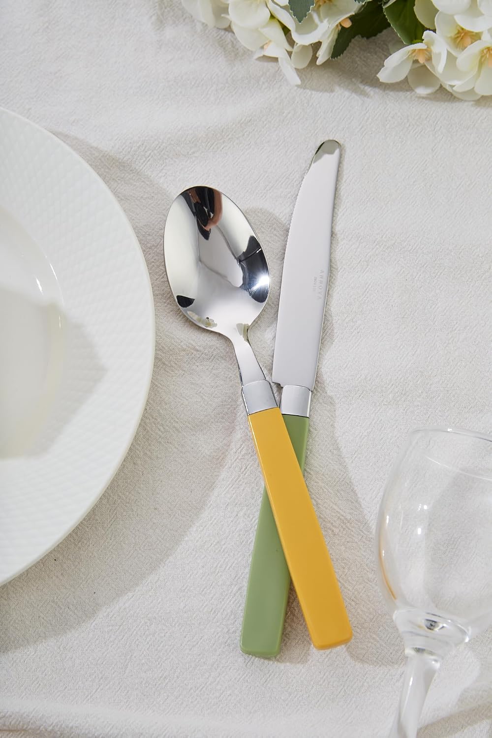 ANNOVA Silverware Set Stainless Steel Colorful Tableware Kitchen Flatware Set Utensils, Includes Dinner Knives, Forks, Spoons