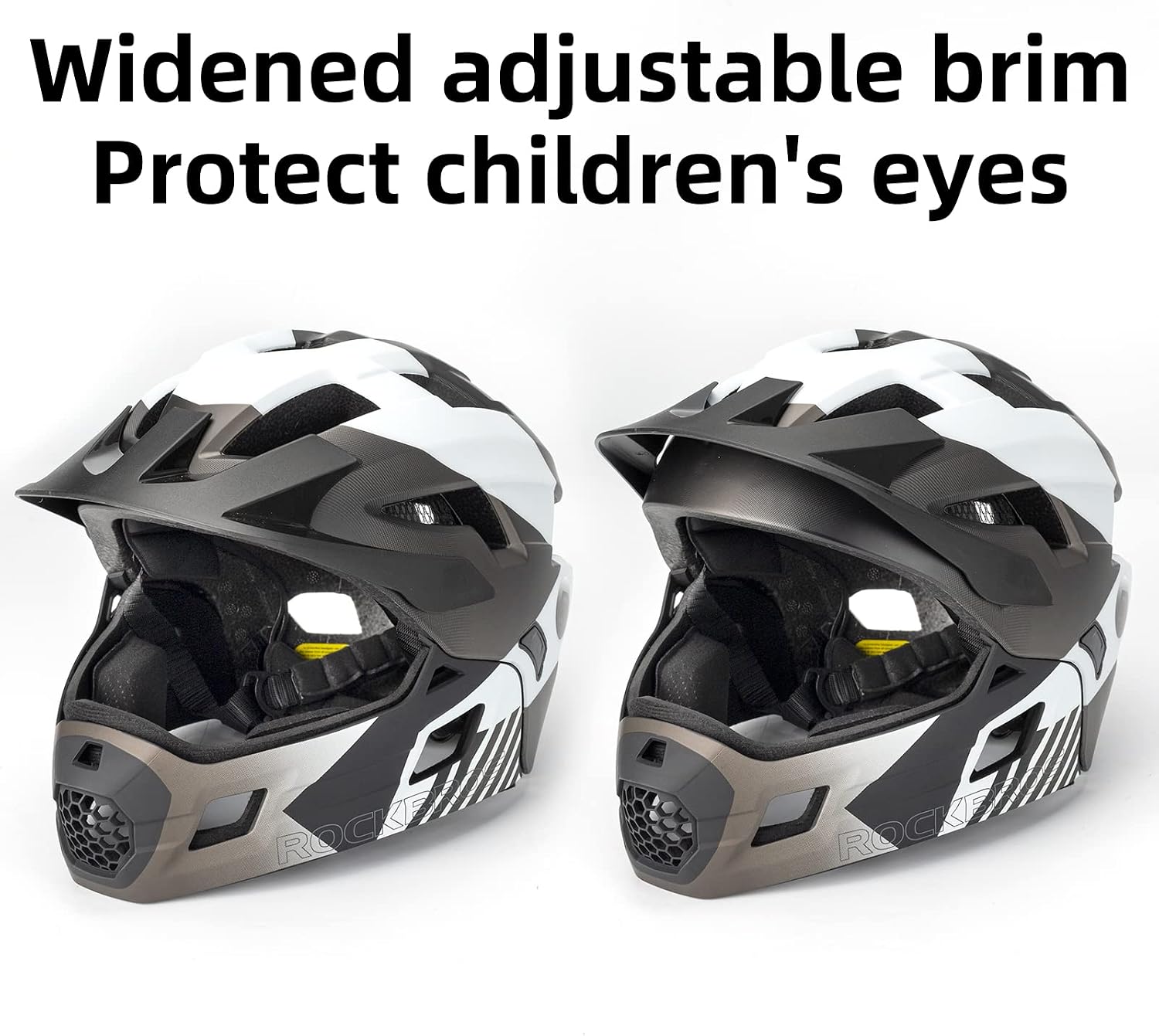 ROCKBROS Kids Full Face Bike Helmet Lightweight Detachable MTB Helmet