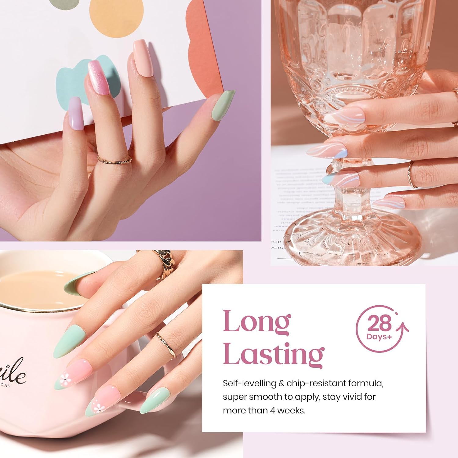 Beetles Gel Nail Polish Set with Base Glossy Matte Top Coat Macaron Gel