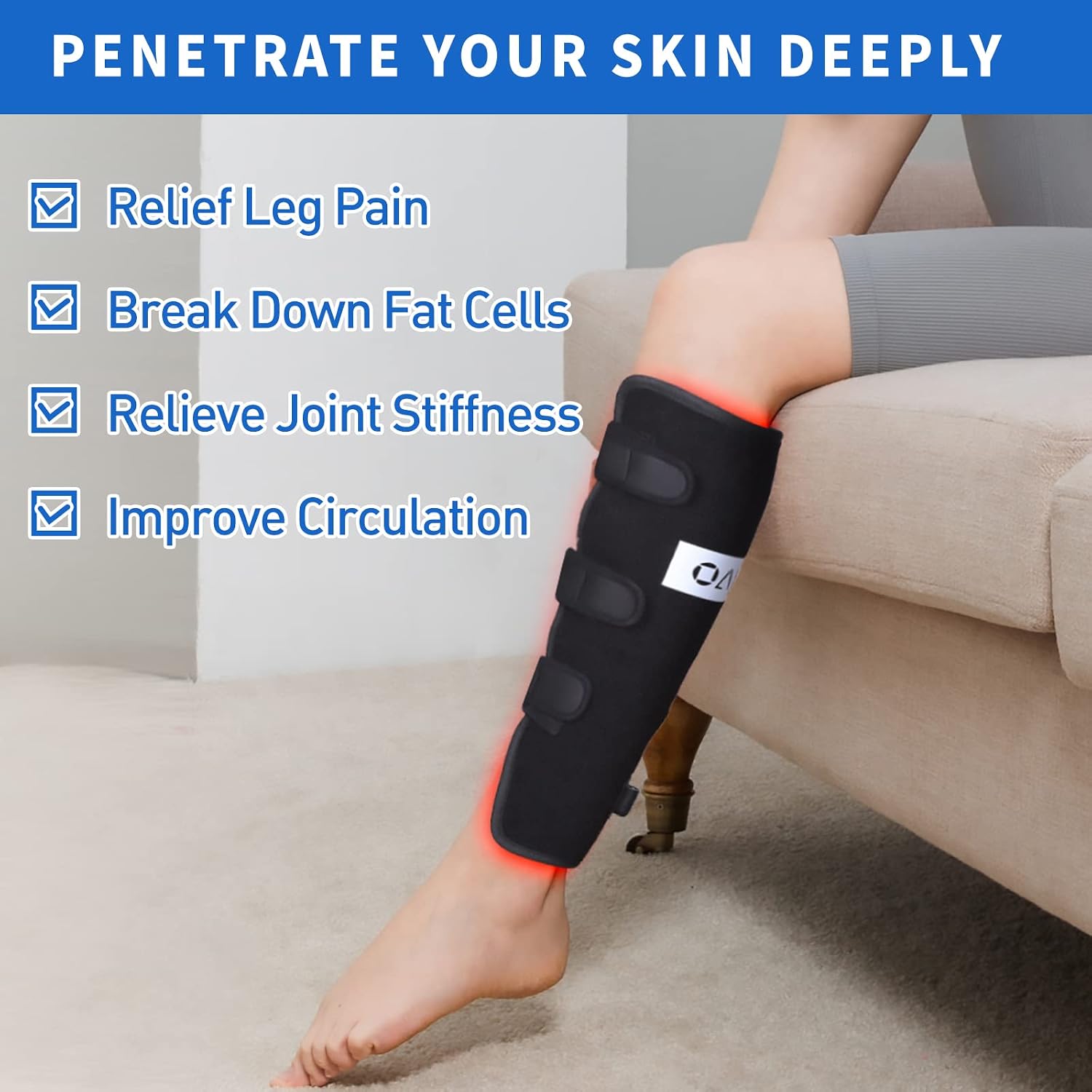 DGXINJUN Red Light Therapy Device for Body Calf Arm Pain Relief Near Infrared Light Therapy 850nm LED Muscle Wrap for Leg Home Use Nerve Damage Deep