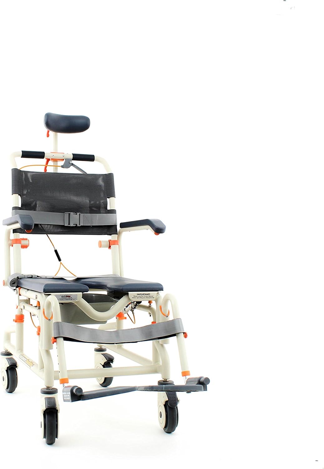ShowerBuddy SB3T Roll in Bath Shower Commode Chair with Tilt | Adjustable Height With Swing Away Footrests and Armrests | Perfect Mobility Companion