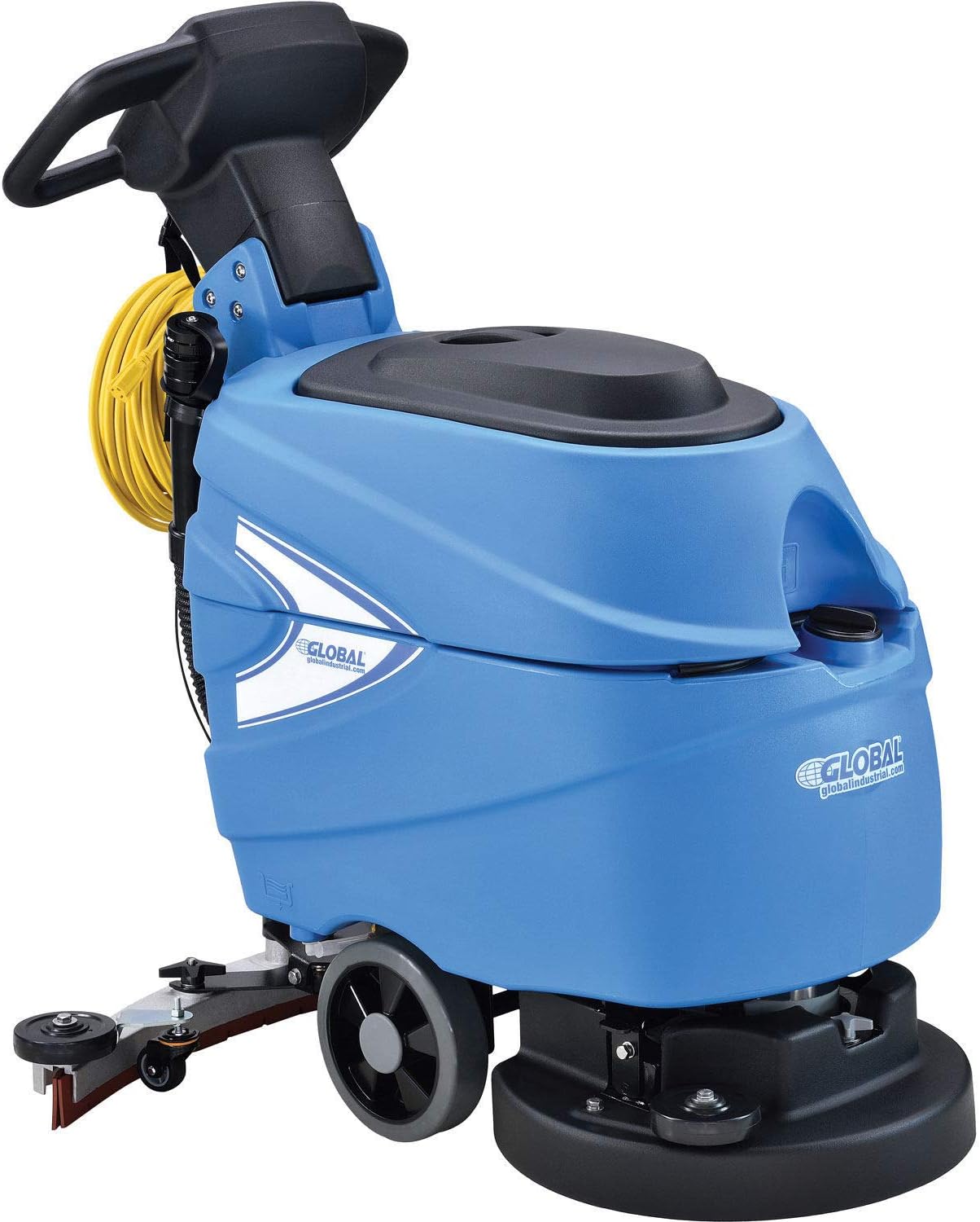 Global Industrial Commercial Electric Walk-Behind Ergo Auto Floor Scrubber | Ergonomic Scrubber, Corded, 17" Cleaning Path, 9.2 Gallon Solution Tank