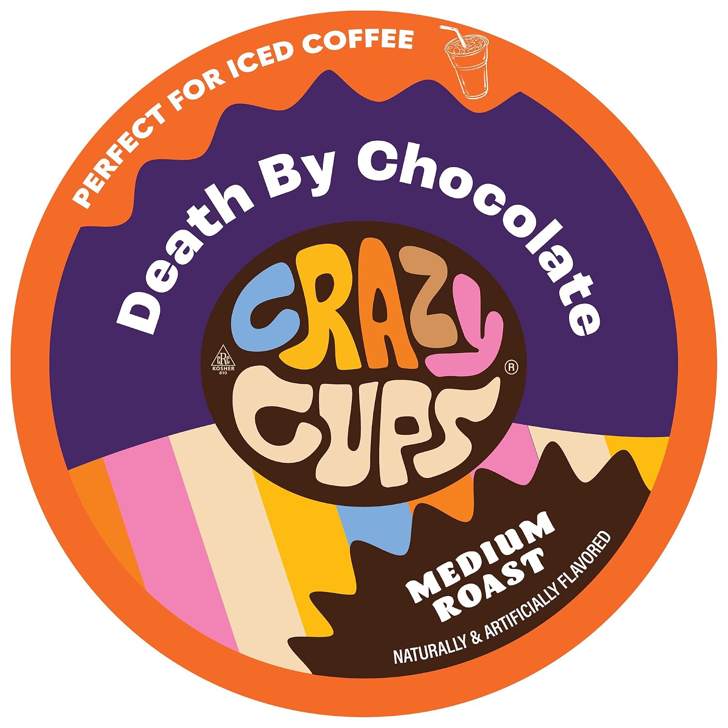Crazy Cups Flavored Coffee Pods, Peppermint Chocolate Mocha Coffee, Single Serve for Keurig K-Cups Machines