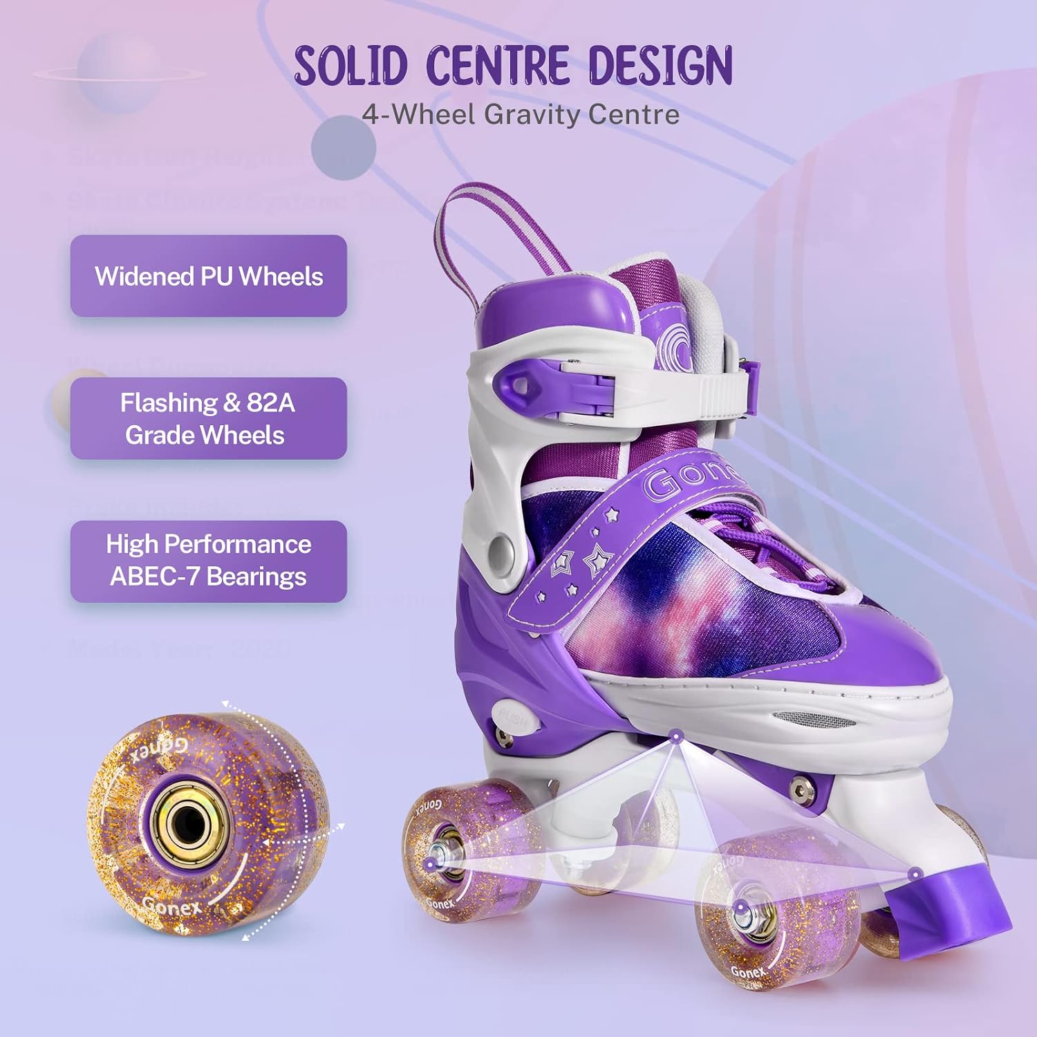 Gonex Roller Skates for Girls Kids Women with Light-Up Wheels