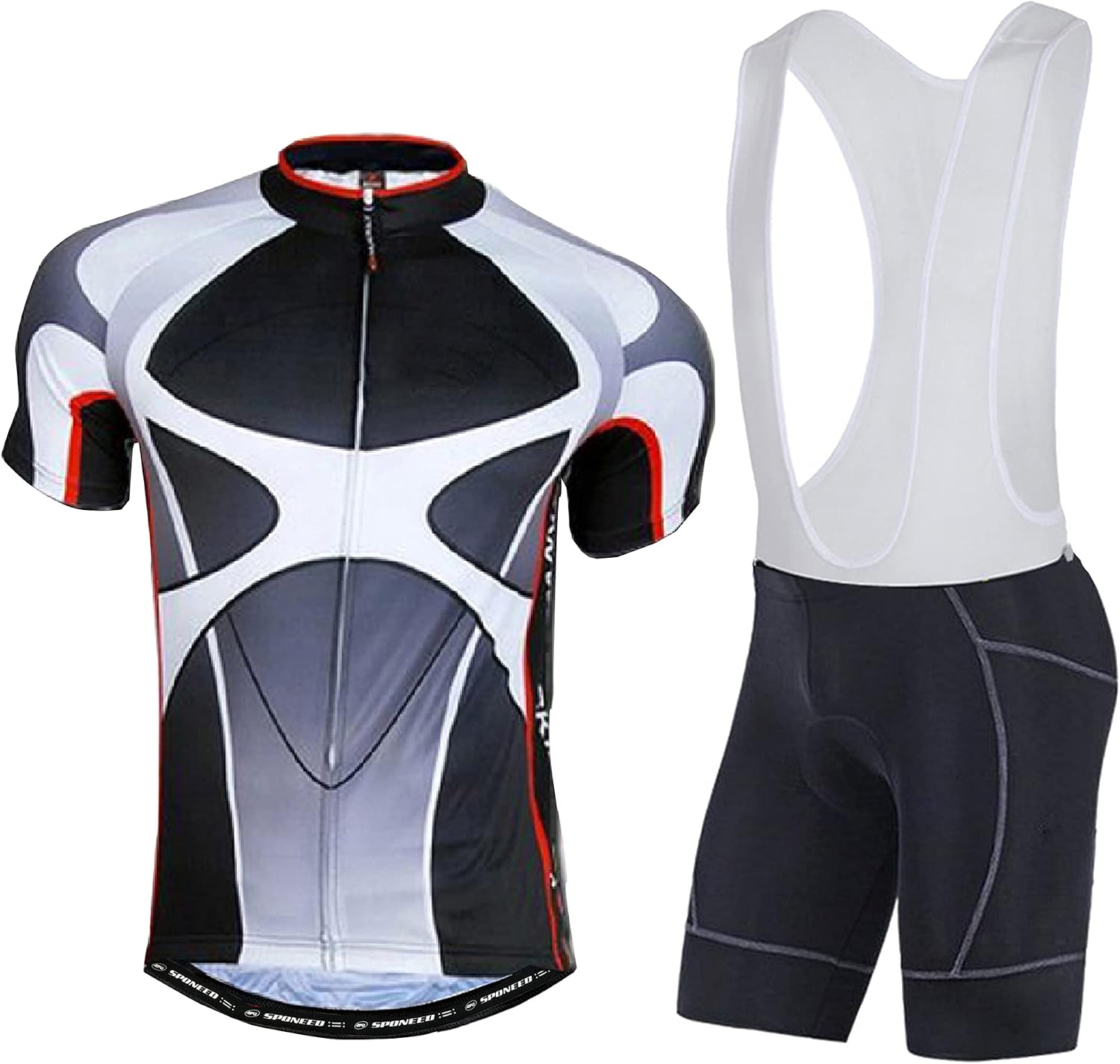 sponeed Men's Cycling Jersey and Bib Short Suit Bicycle Wear Padded Bike Tights