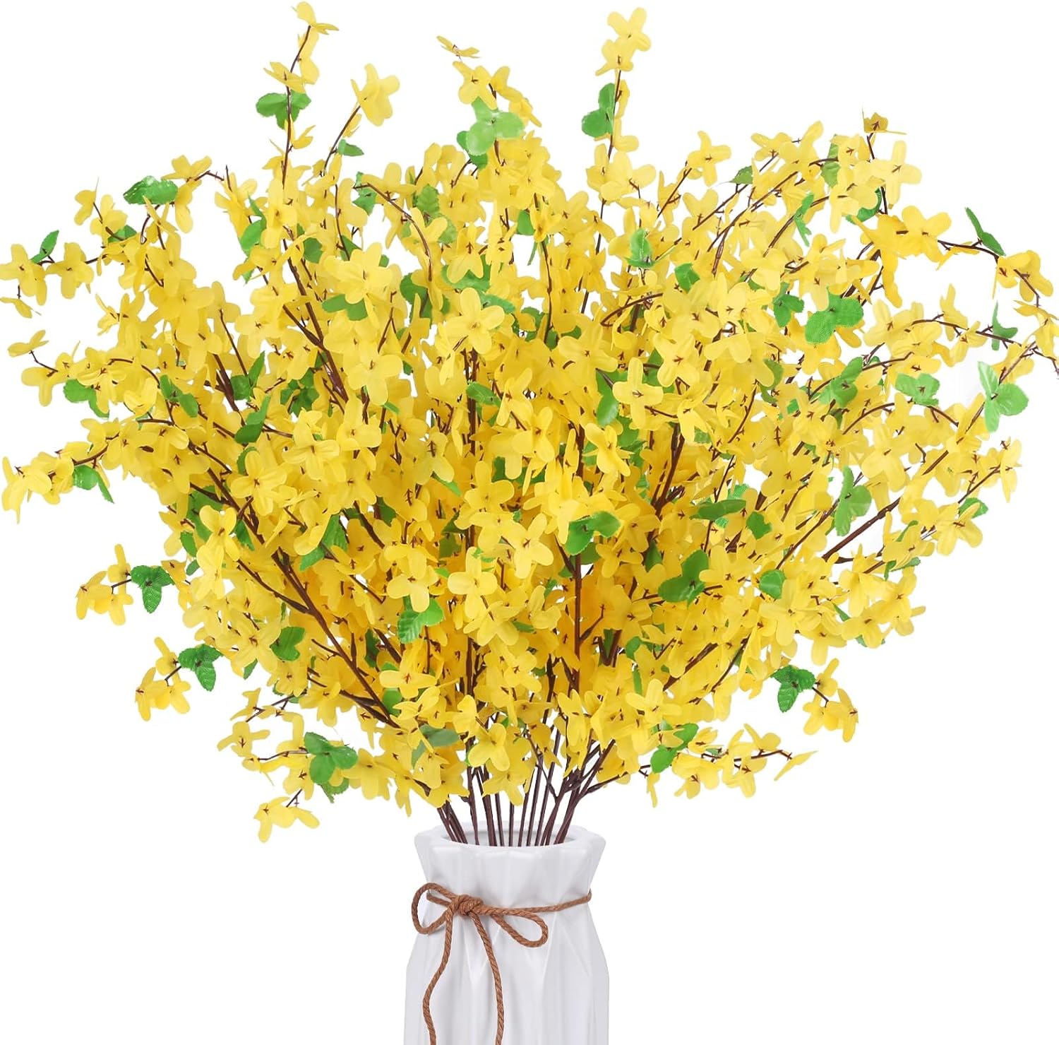 6Pcs Yellow Artificial Flowers 25.5in Long Stem Forsythia Branches