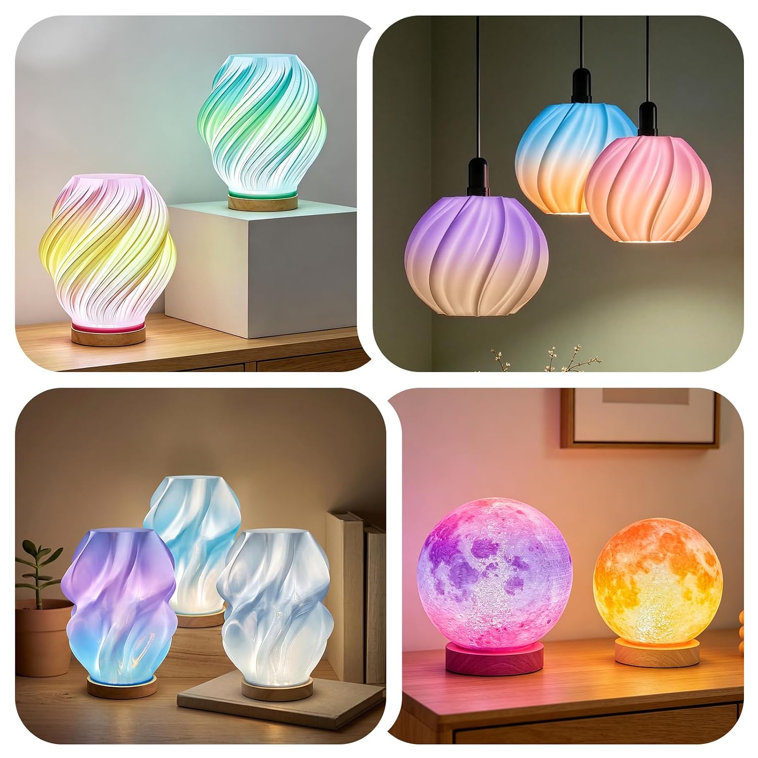 IEMAI Translucent PETG 3D Printer Filament 1.75mm 1kg Blue-Purple Gradient | Dual-Color Gradient with Glossy Translucent Finish