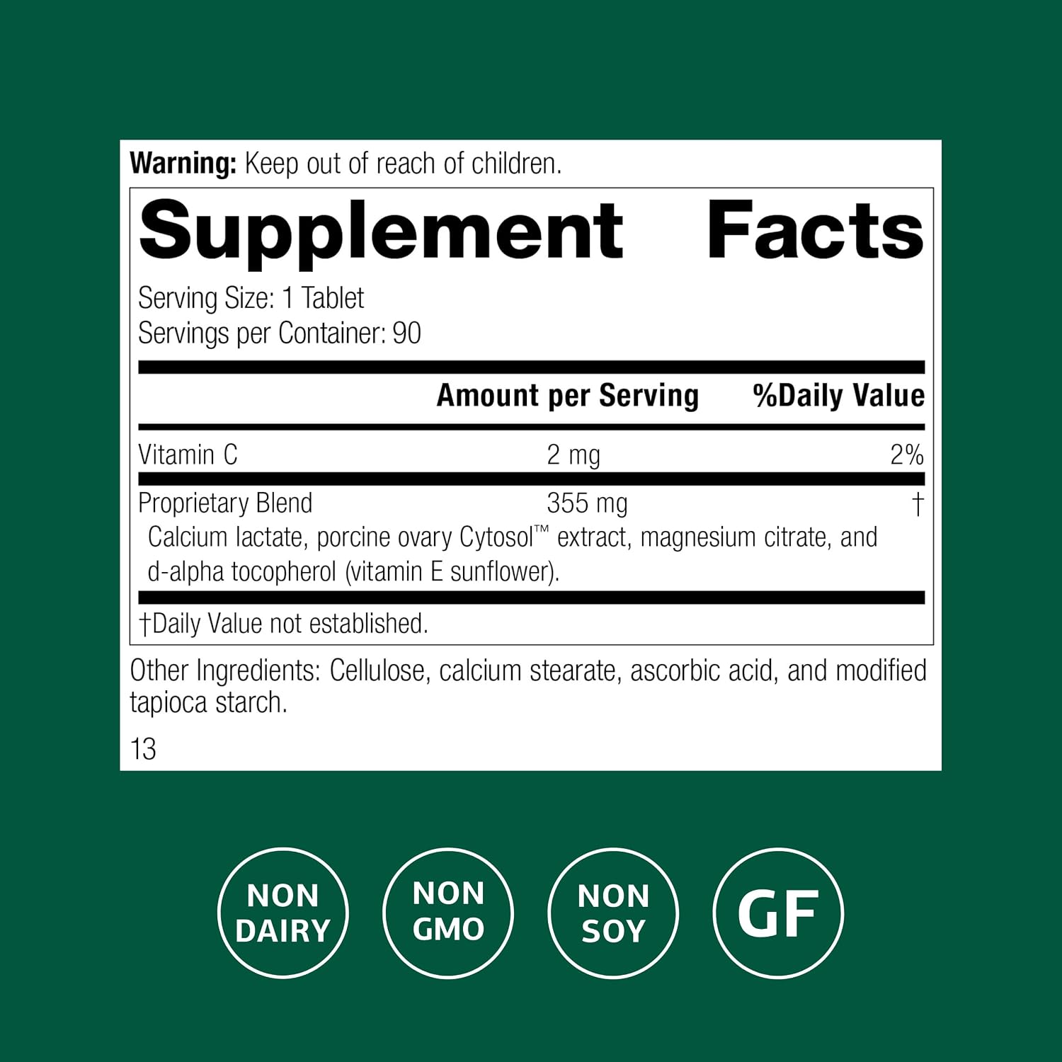 Standard Process Inc. Ovex P - Whole Food-Based Supplement to Support Your Health - with Porcine Ovary Cytosol Extract - 90 Tablets