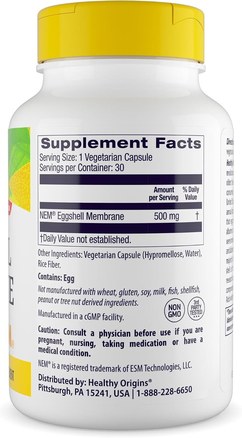 Healthy Origins NEM Eggshell Membrane 500 mg, 30 Veggie Caps