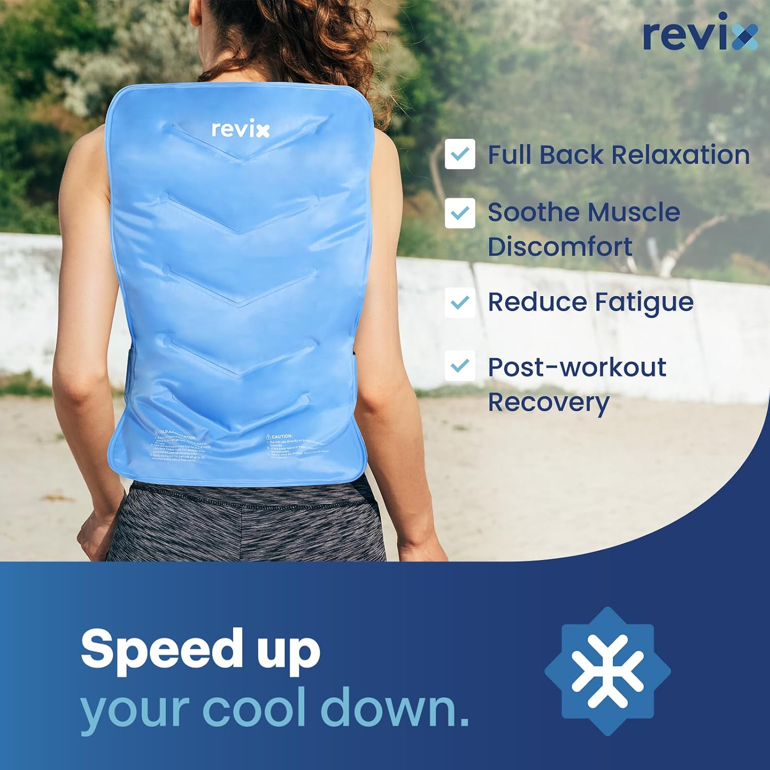 REVIX XXL Full Back Ice Pack Wrap, Large Gel Packs for Injuries Reusable