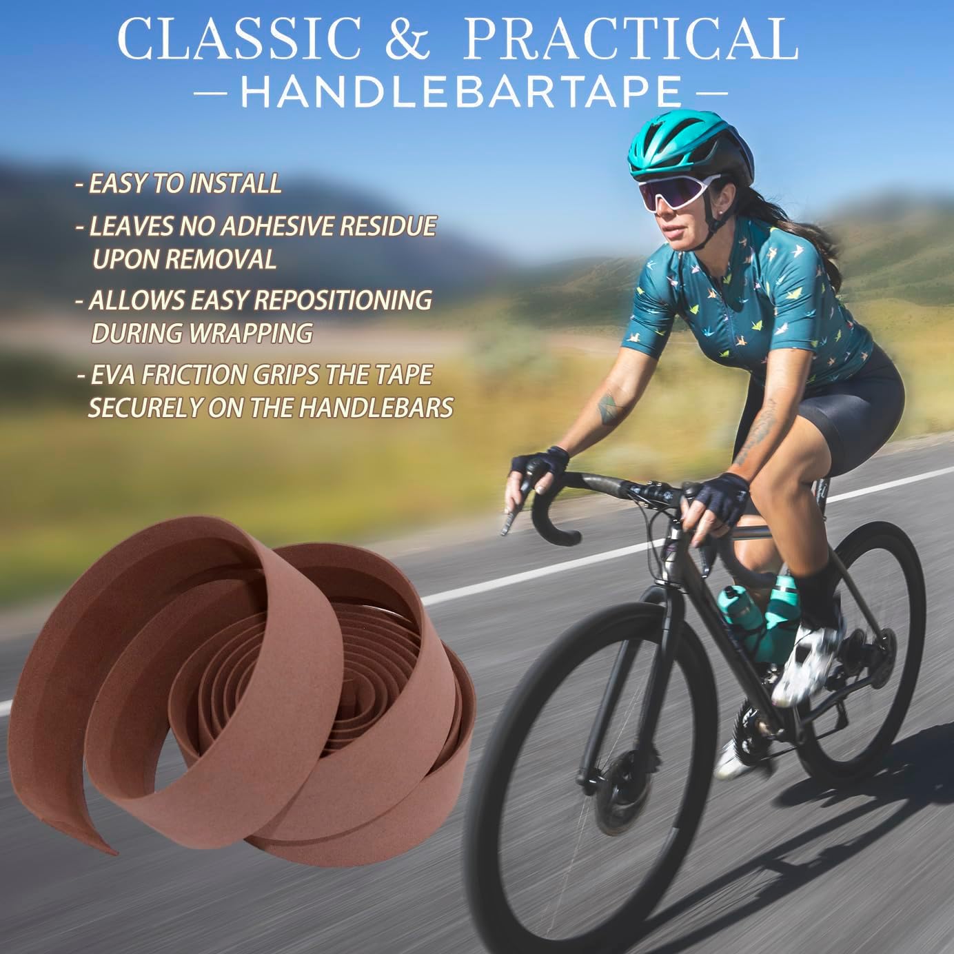 KINGOU EVA Road Bike Handlebar Tape Bicycle Bar Wraps - 2PCS Per Set