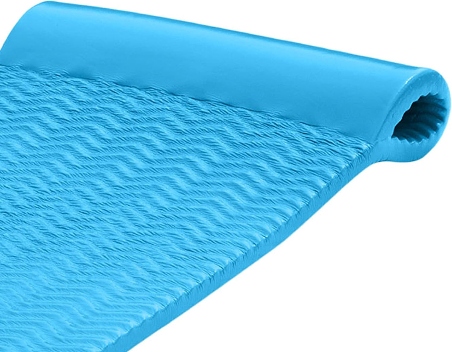 TRC Recreation Serenity 1.5” Thick Vinyl Coated Foam Swimming Pool Float Mat Adult Lounger with Built-in Roll Pillow
