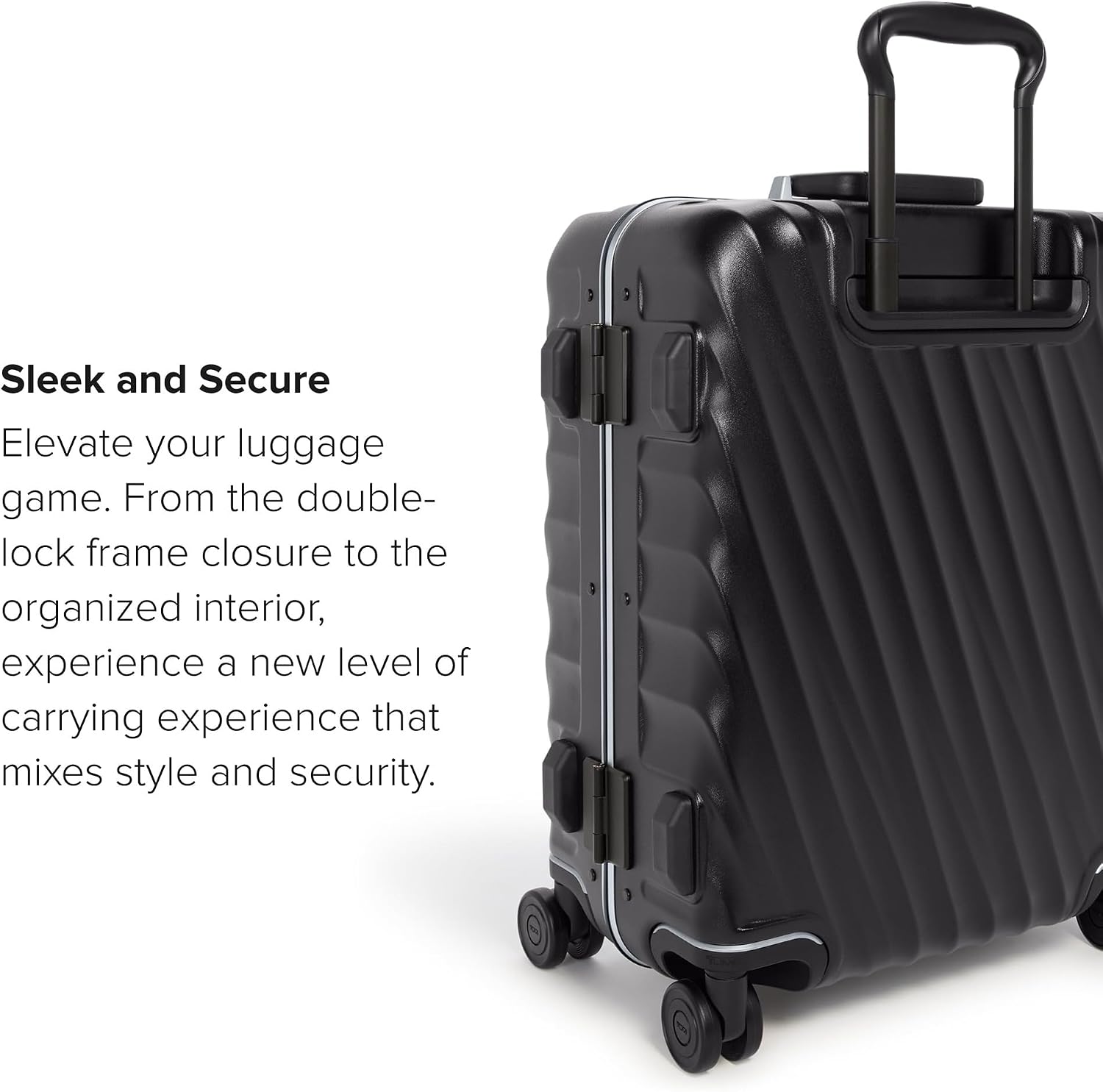 TUMI 19 Degree Frame Continental 4 Wheel Carry-On - Lightweight Suitcase - Hard Shell Luggage - 21.8" X 15.8" X 9.0" - Black Textured