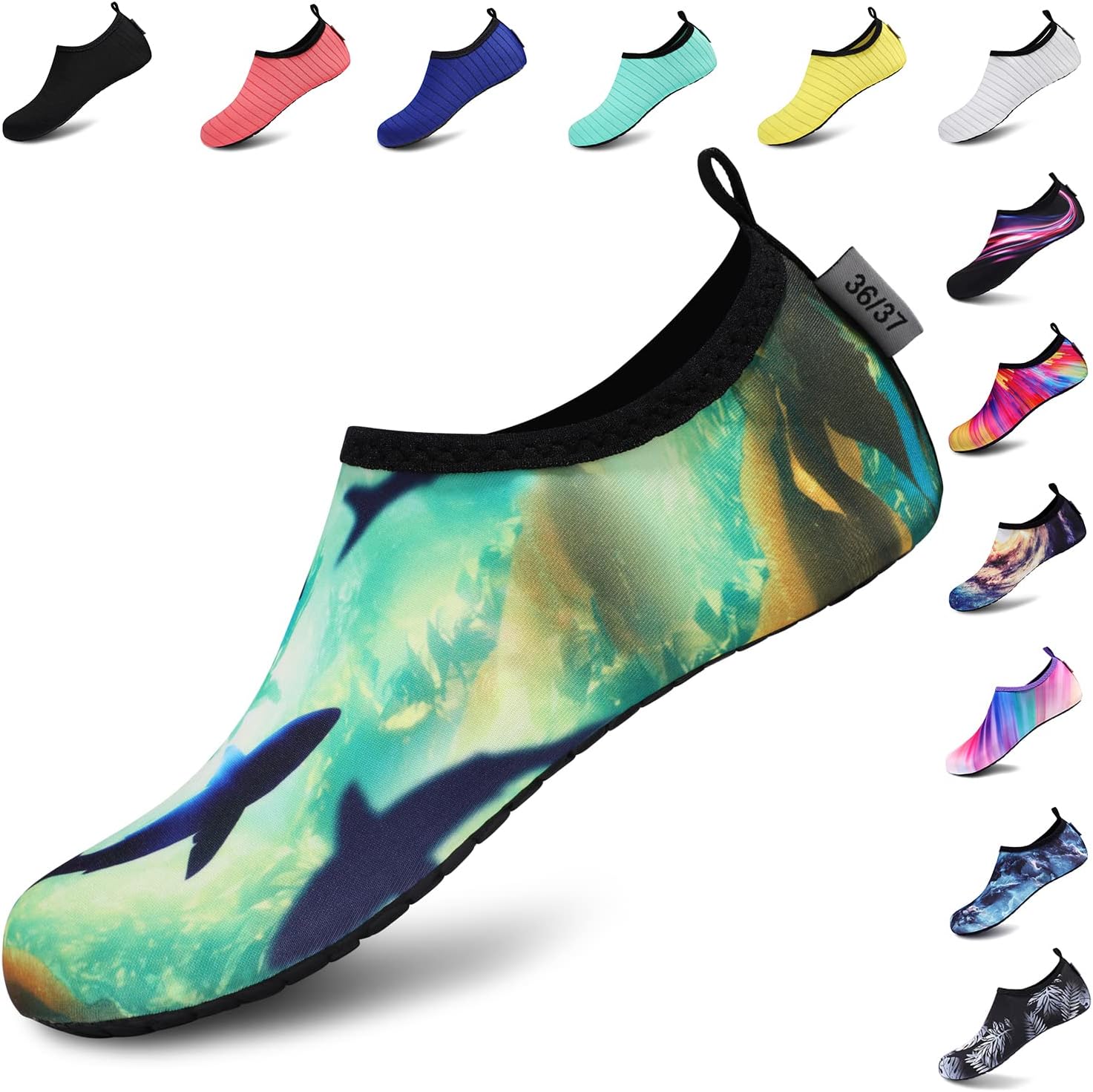 VIFUUR Water Shoes for Men Women Barefoot Quick Dry Aqua Socks Slip On | Lightweight, Breathable Upper, Flexible Sole, Drainage Design, Easy Slip-On Fit for Water Activities