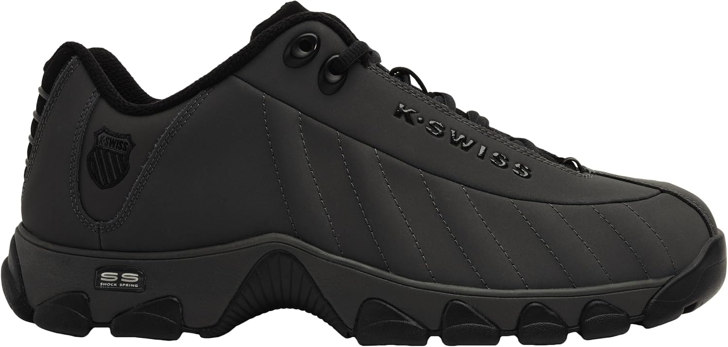 K-Swiss Men's ST329 CMF Sneaker, Wide Tennis Walking Shoes Leather Upper | Court Inspired, Tennis Heritage, Comfort Soft Cushioning, Arch Support, Wide Feet Fit, Chunky Silhouette, Classic Style.