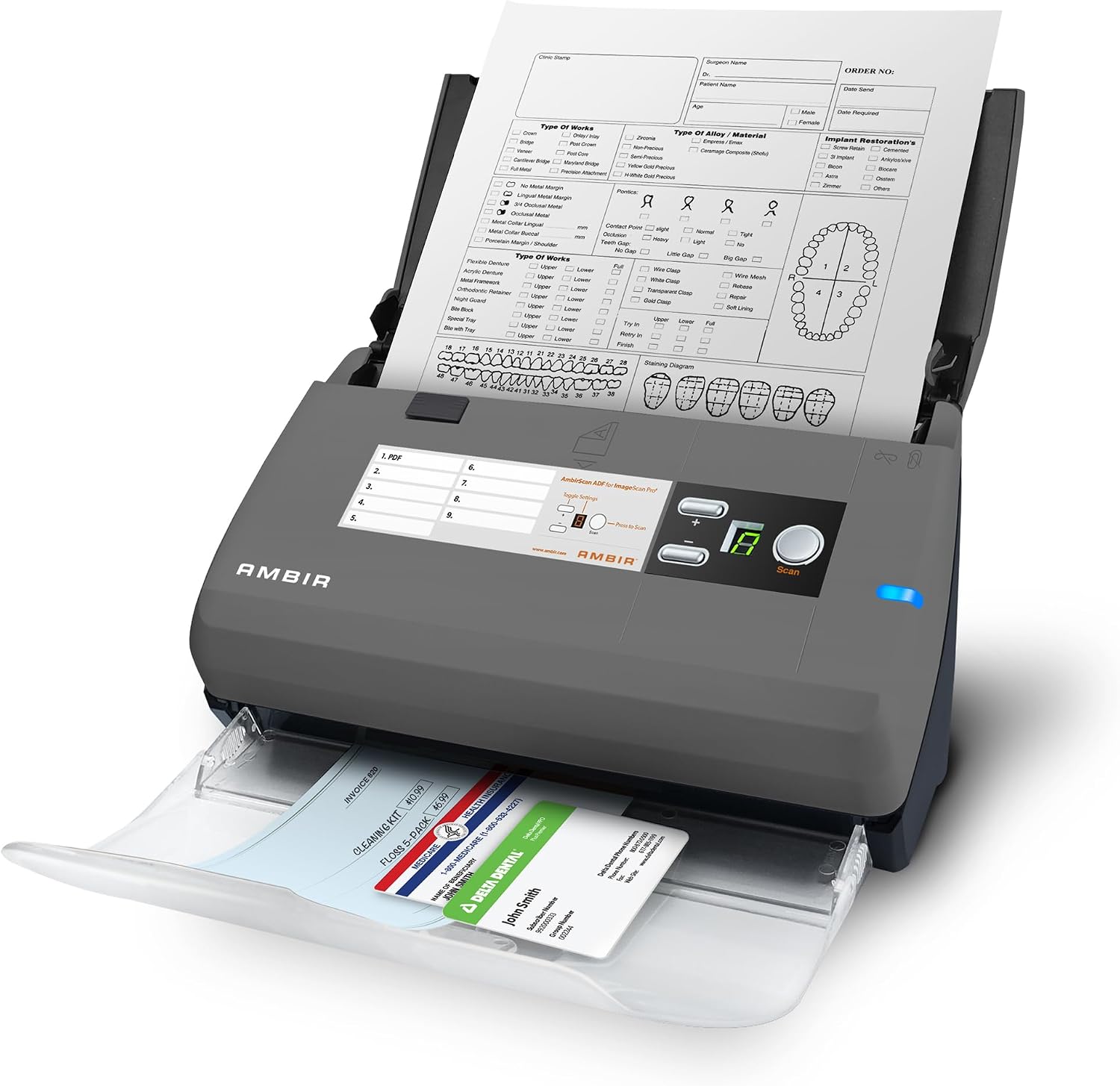 Ambir ImageScan Pro 830ix-AS 30ppm High-Speed ADF Scanner for PC and Mac