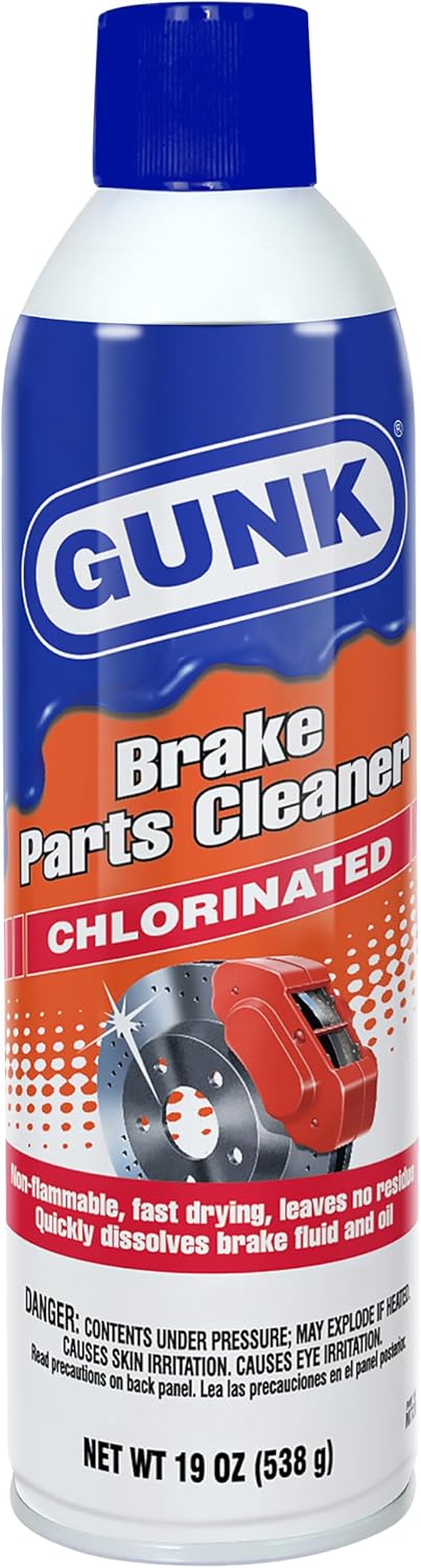 GUNK Brake Parts Cleaner – Non-Flammable Brake Cleaner Spray Can – Fast-Drying Formula for Pads, Rotors & Calipers, Removes Dust, Grease & Oil, Leaves No Residue – 19 oz (Case of 12)