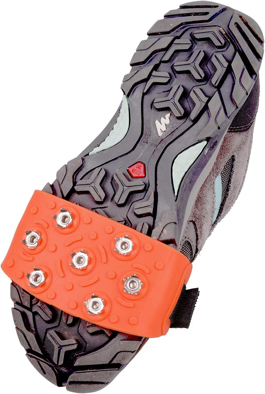 FANBX F Crampon Traction Cleats Anti-Skid Traction Grips Crampons Spikes 7 Point Cleats for Footwear for Walking, Jogging, Hiking, Mountaineering Ice Snow Grips