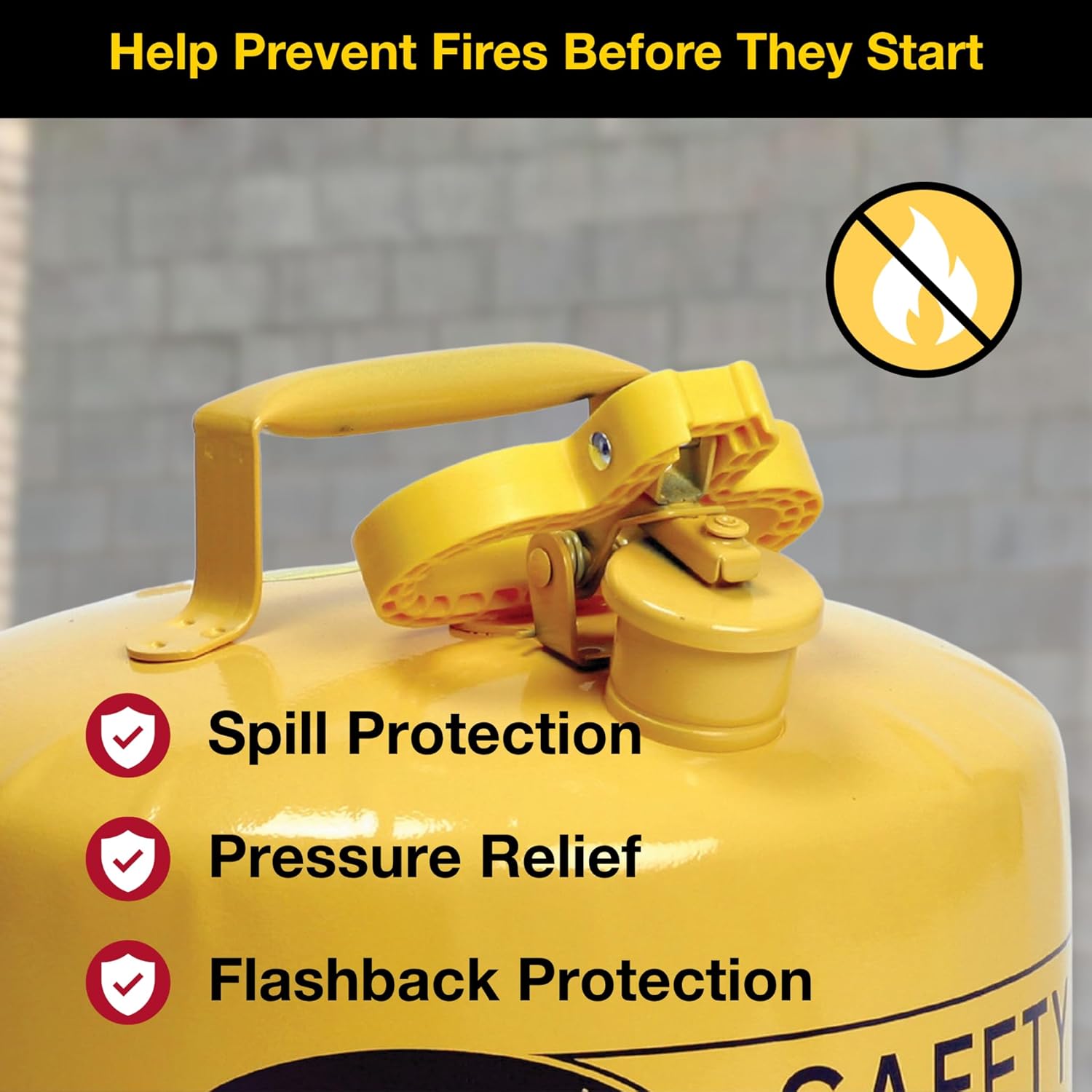 Eagle 5 Gallon Type I Yellow Safety Gas Can for Diesel | Flame Arrester, Self-Closing Lid, and F-15 Funnel, Made in the USA